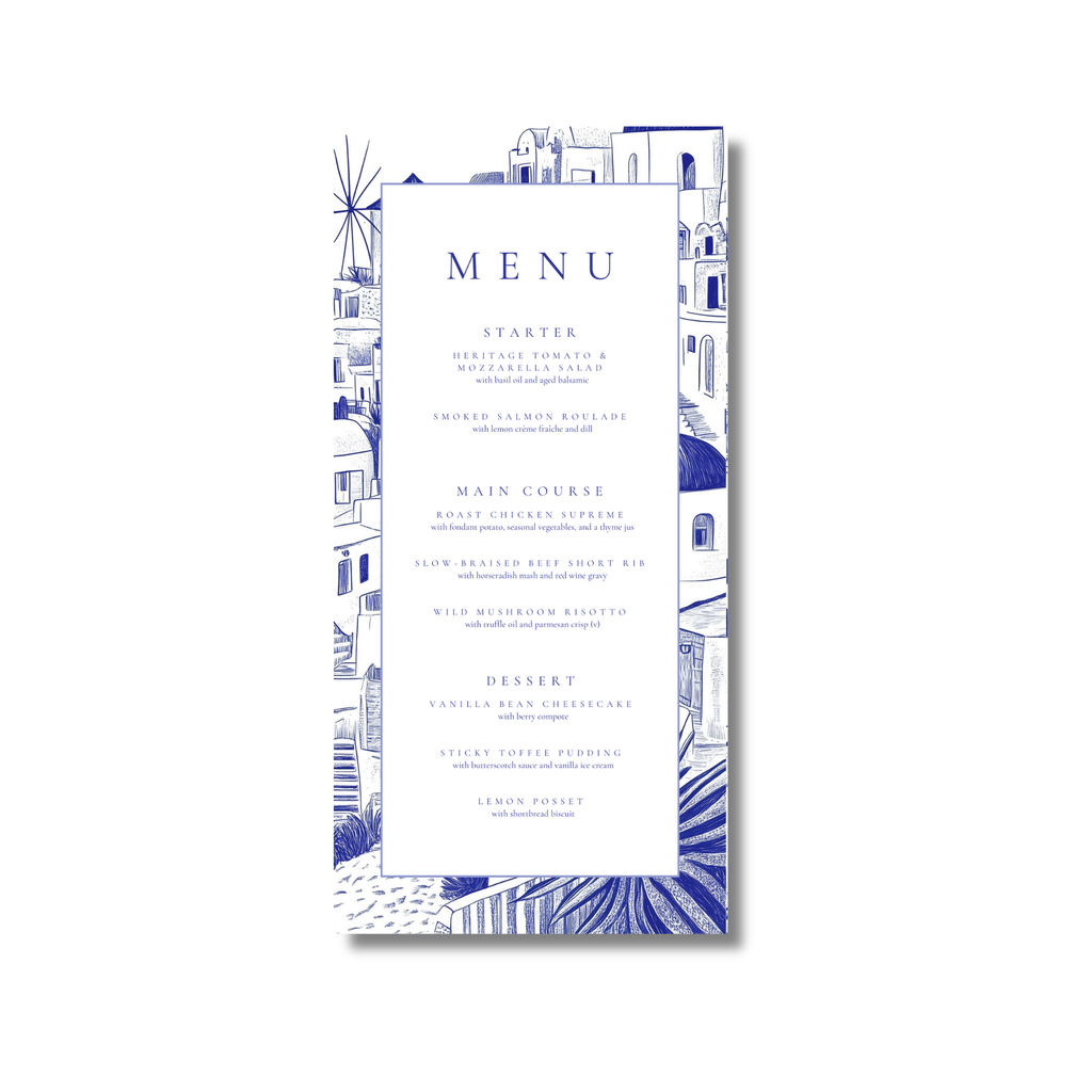 Santorini Sketch Menu