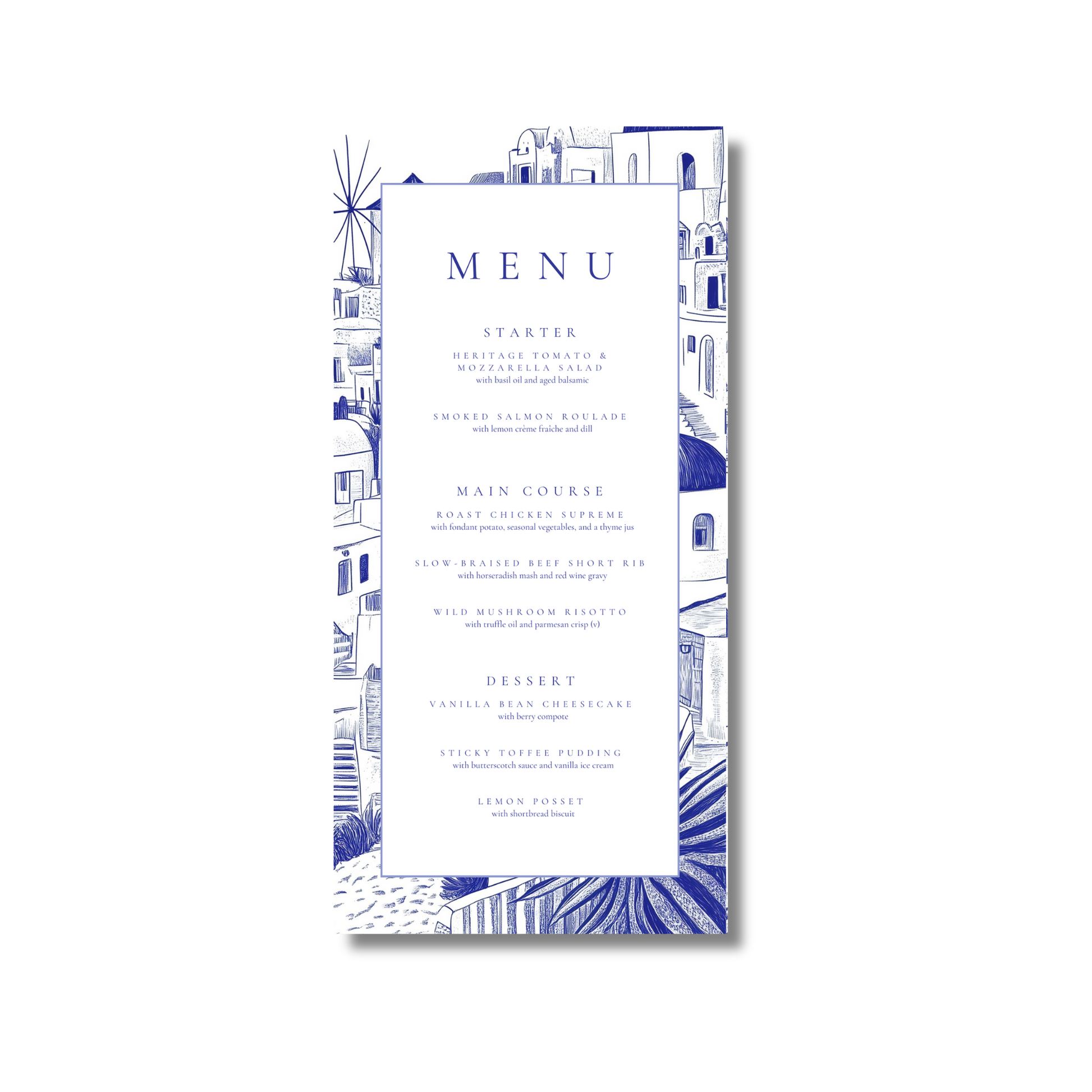 Santorini Sketch Menu