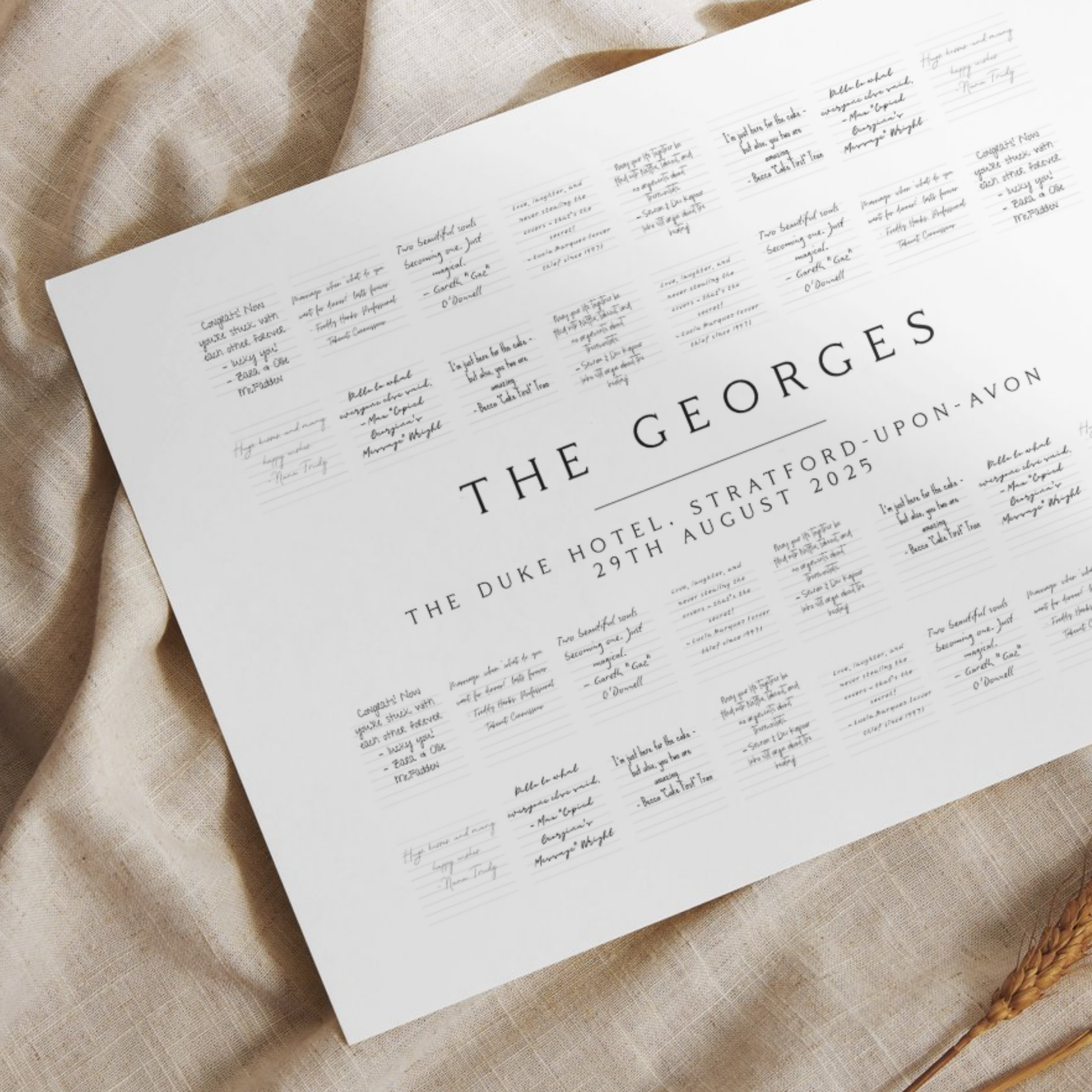 Wedding Guest Book Alternative – Signable Art Print (White)