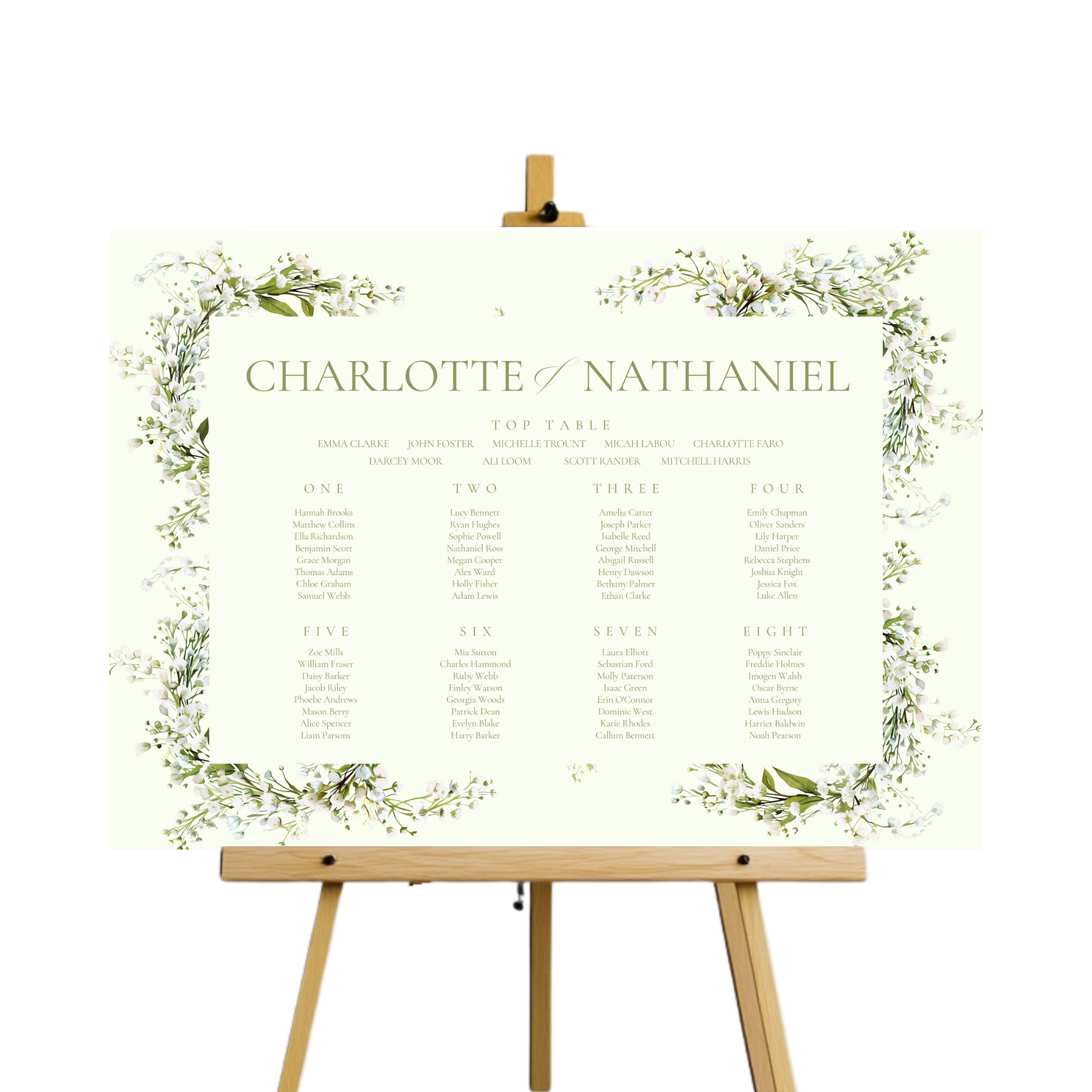 Baby's Breath Gypsophila Seating Plan Sign