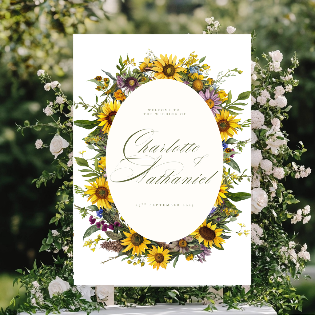 Sunflower & Wildflower Welcome Sign