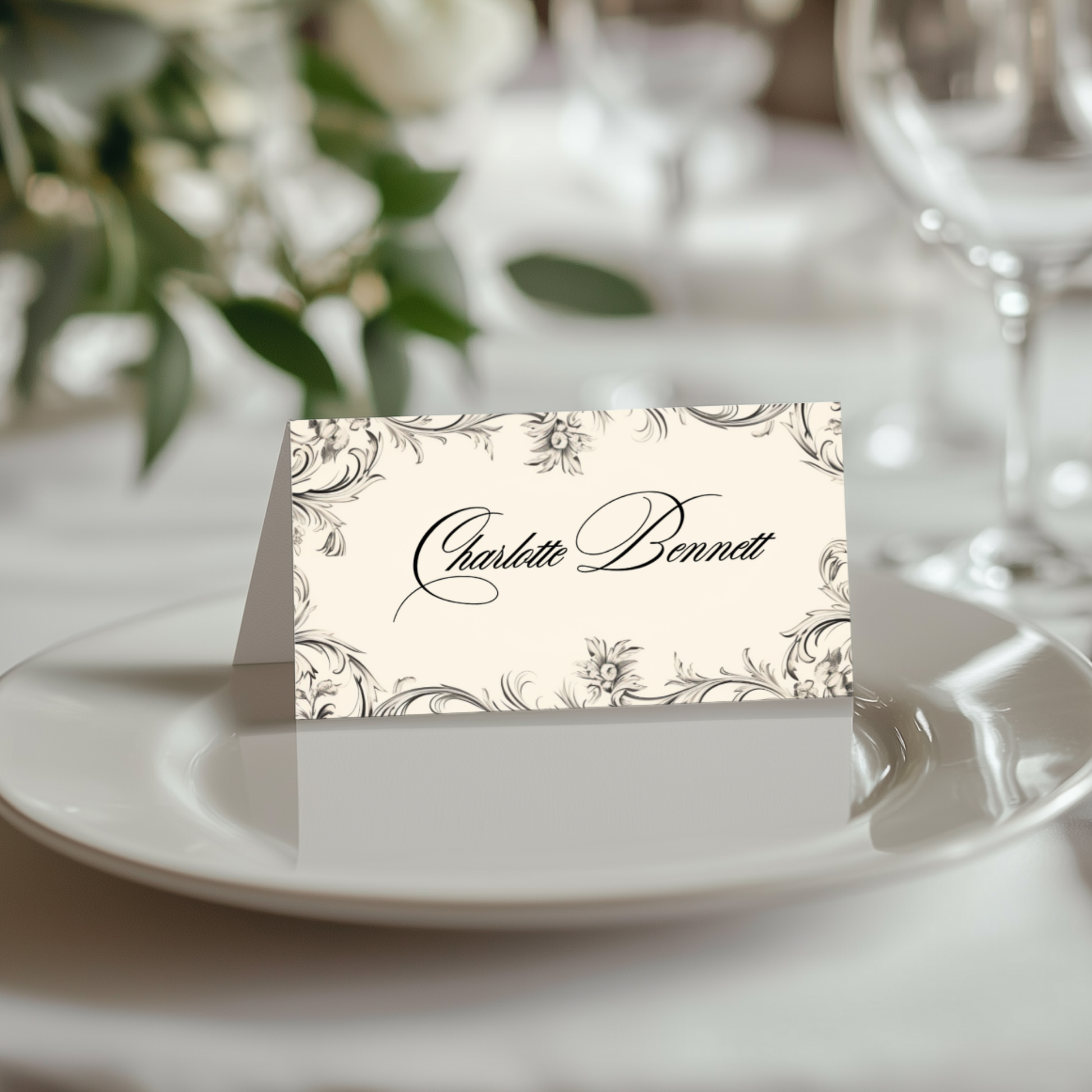 Rococo Frame Name Place Cards