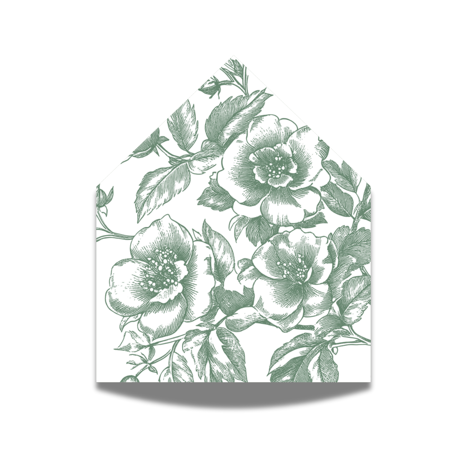 Rose Etching (Sage Green) Envelope Liner