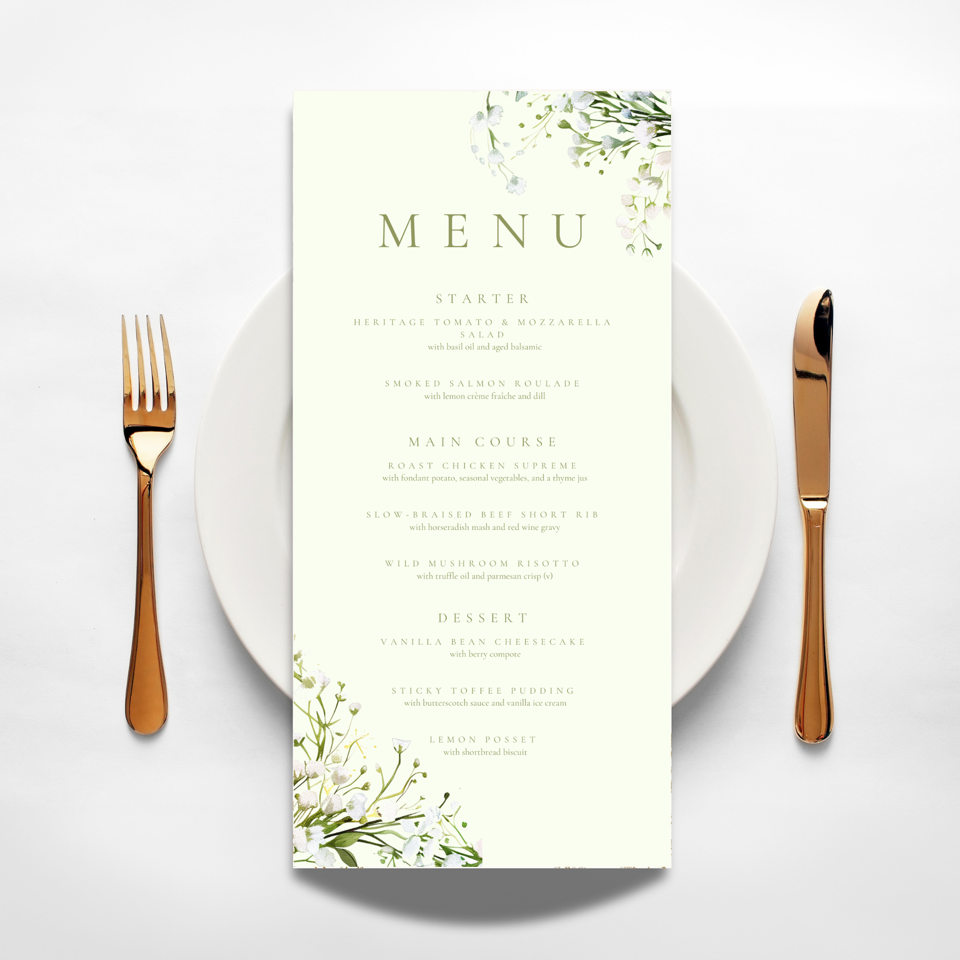 Baby's Breath Gypsophila Menu