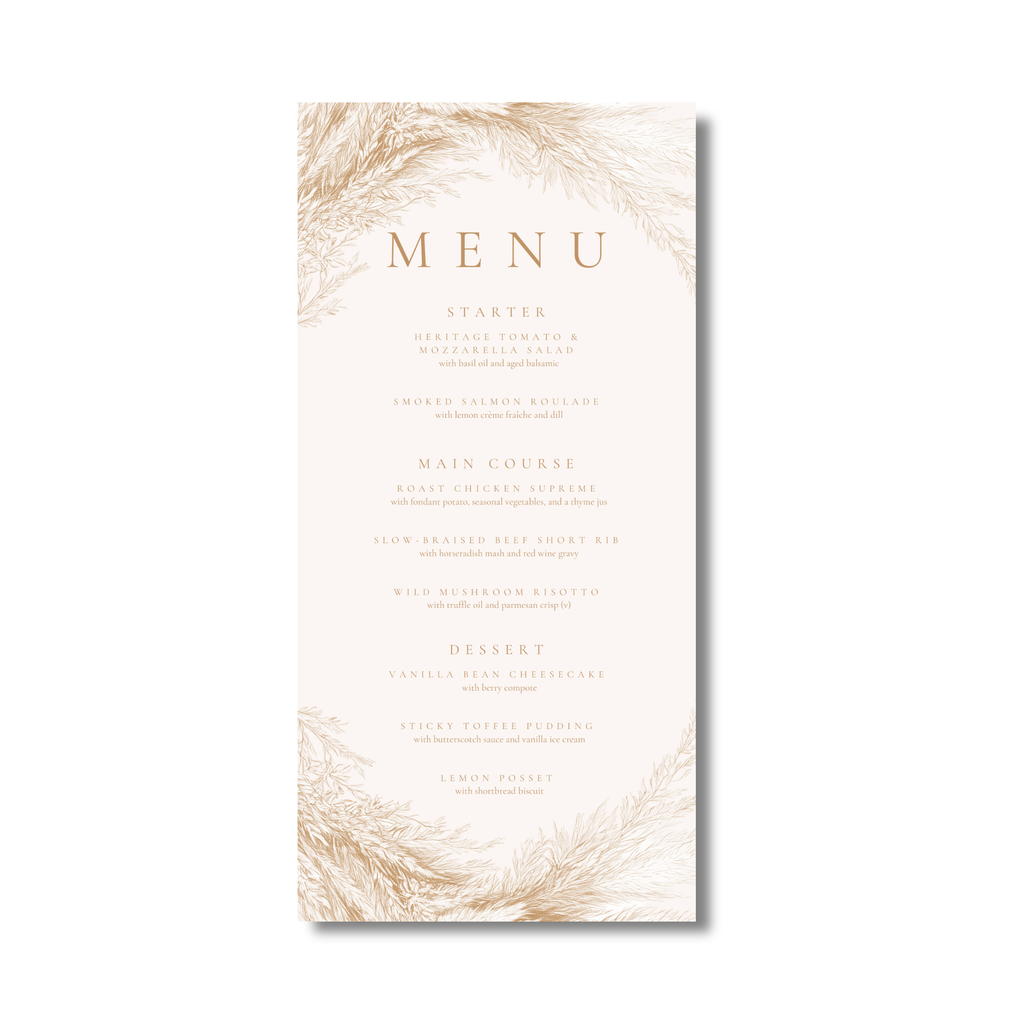 Pampas Menu