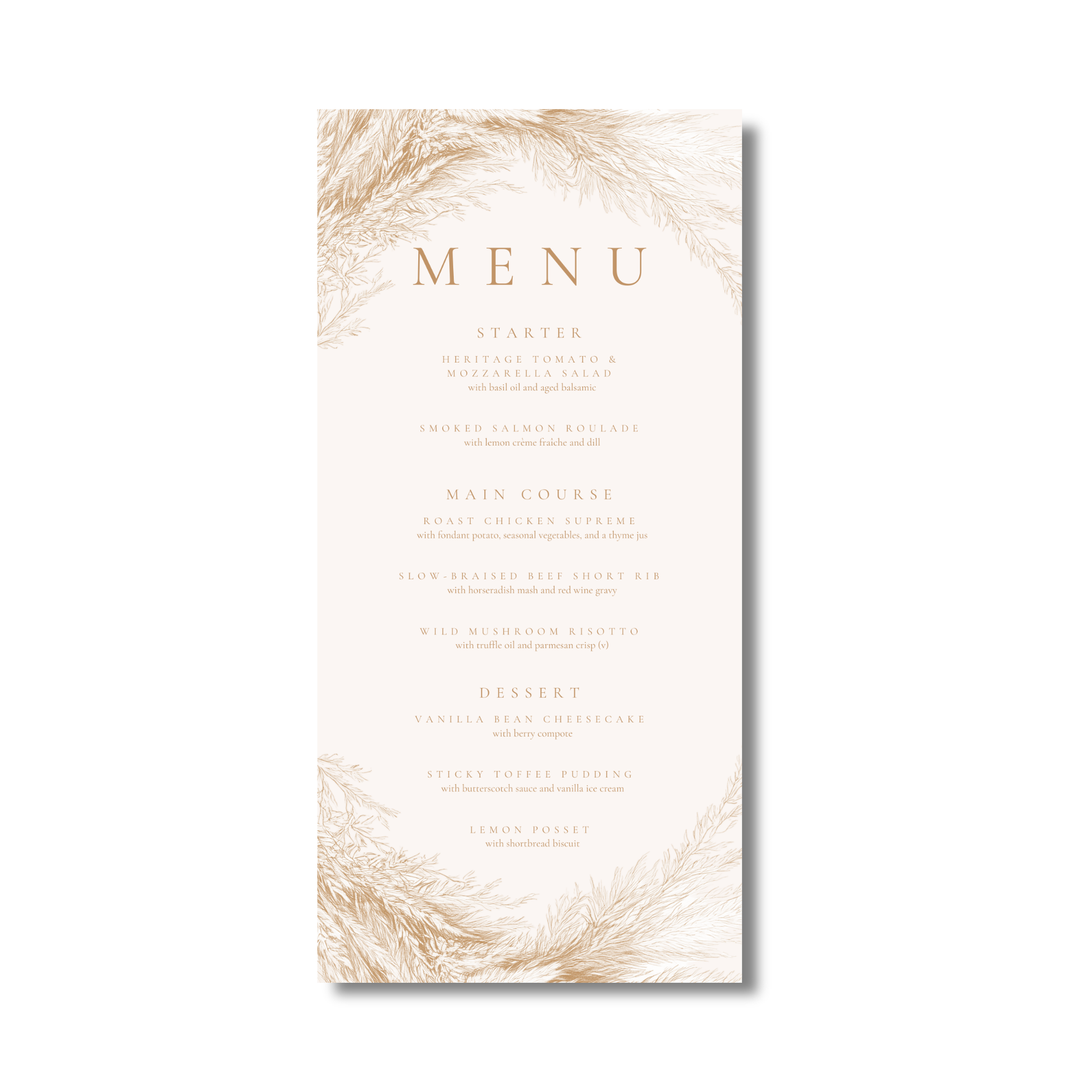 Pampas Menu