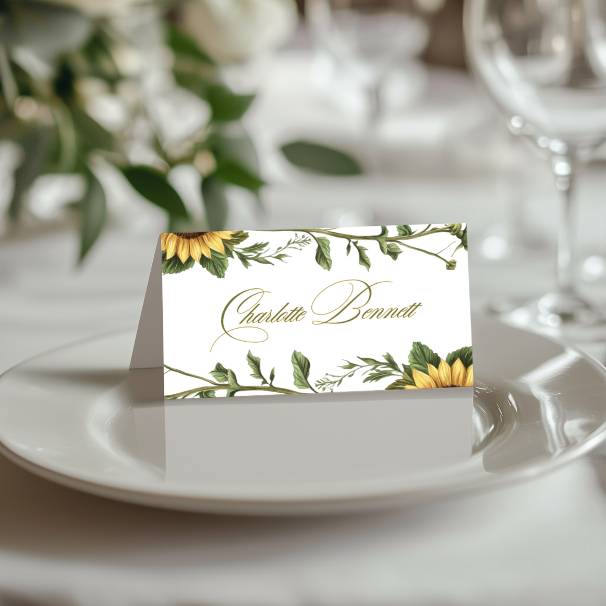 Sunflower Name Place Cards