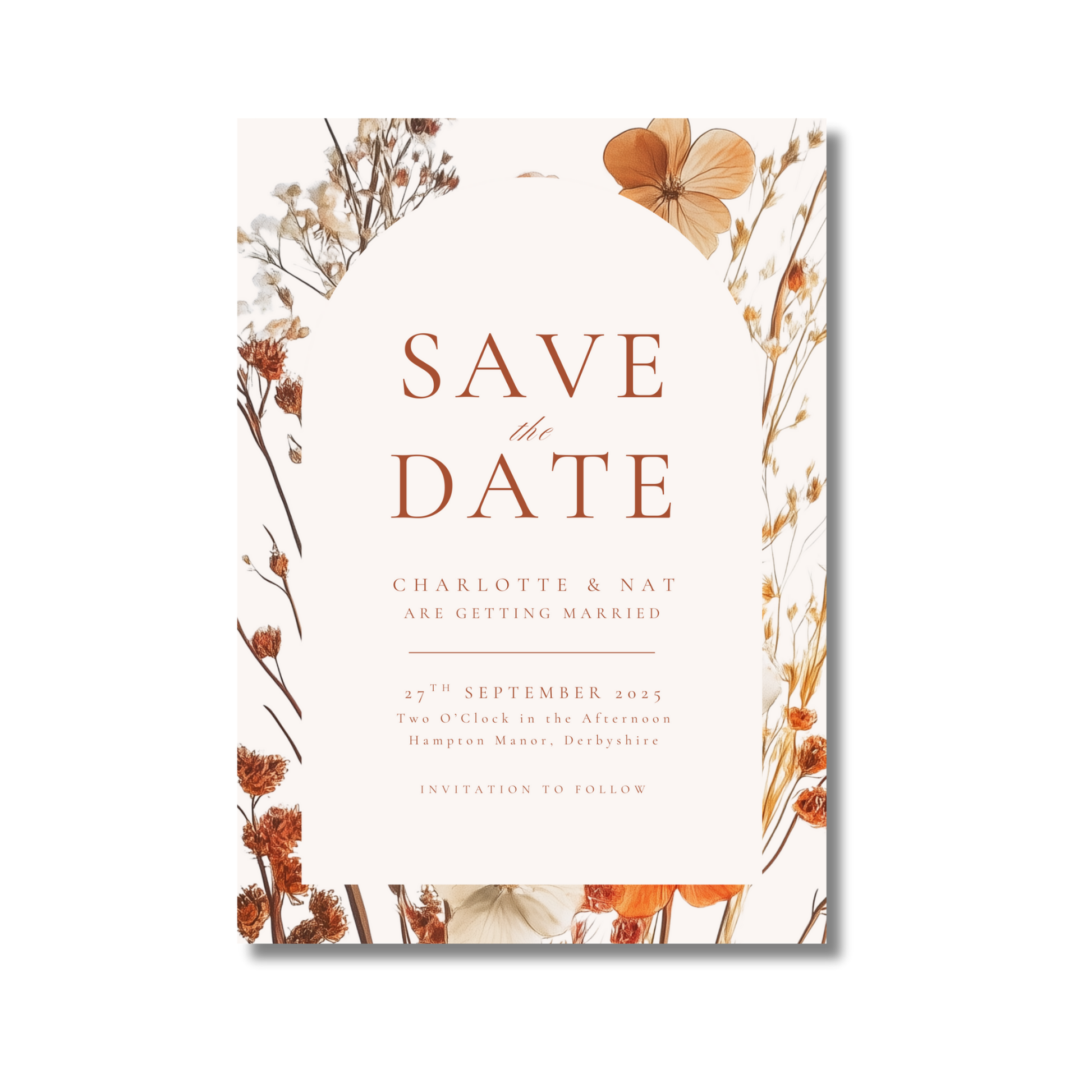 Dried Autumn Flower Arch Save The Date