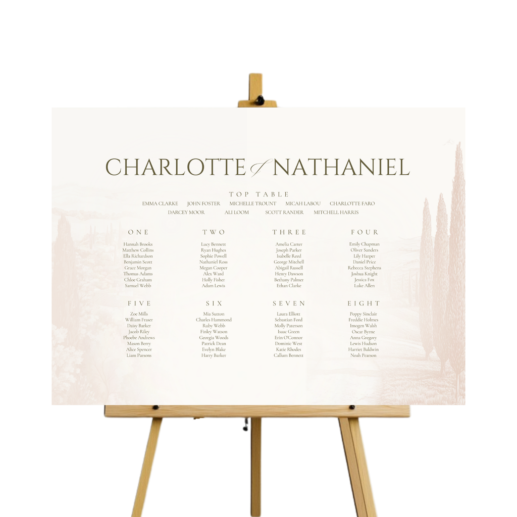 Tuscany Terracotta Seating Plan Sign