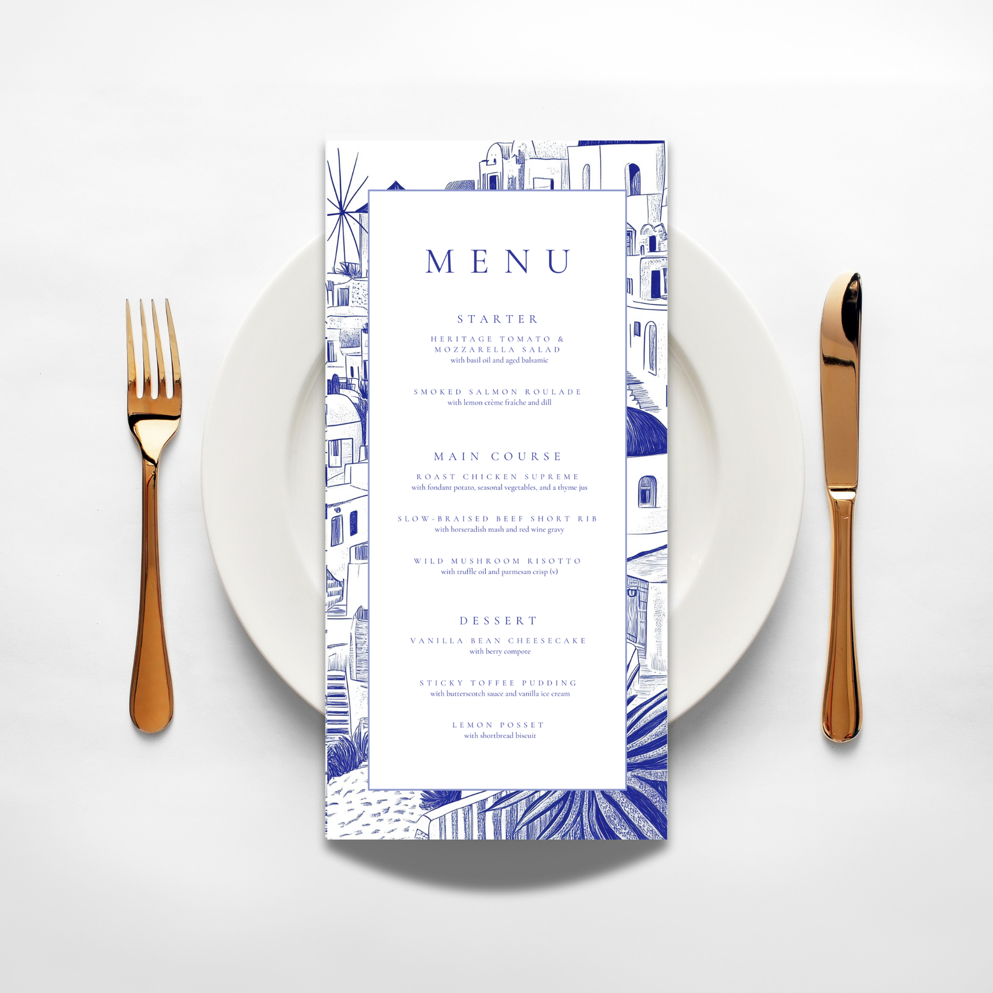 Santorini Sketch Menu
