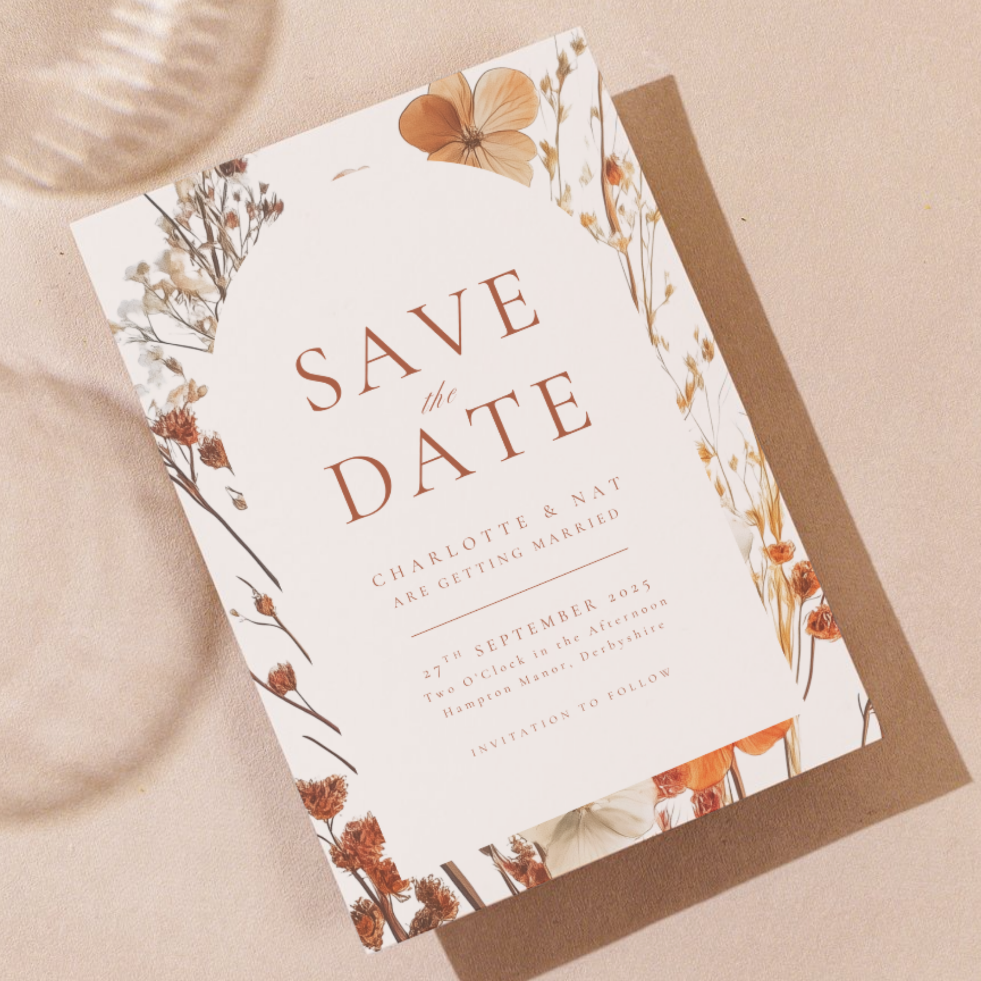 Dried Autumn Flower Arch Save The Date