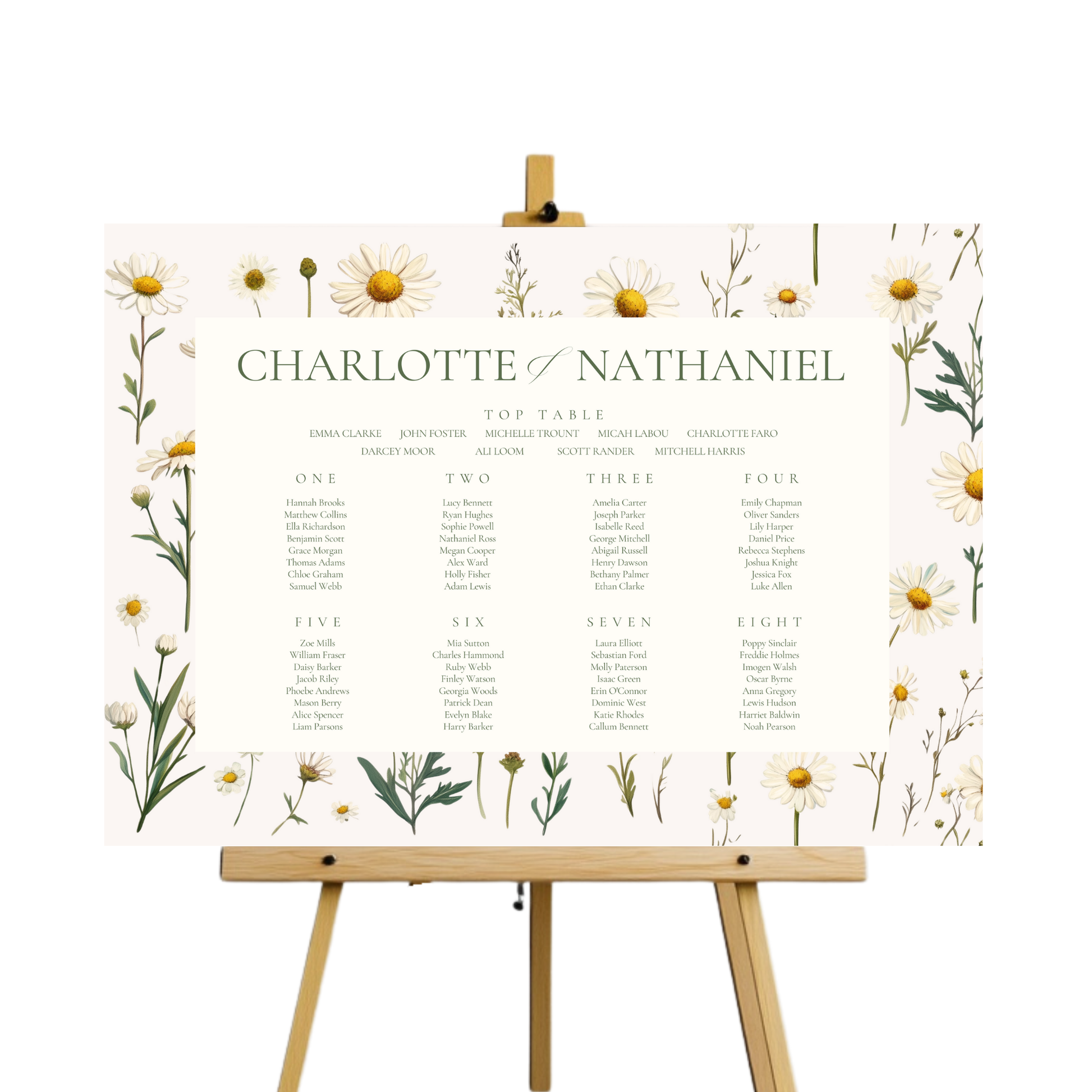 Daisy Seating Plan Sign