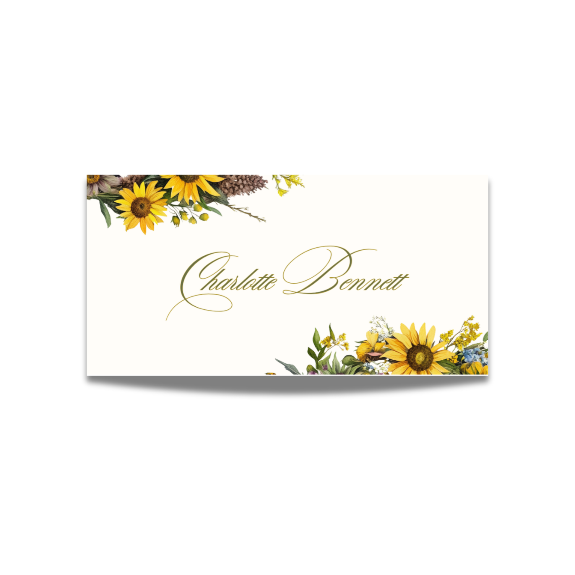 Sunflower & Wildflower Name Place Cards