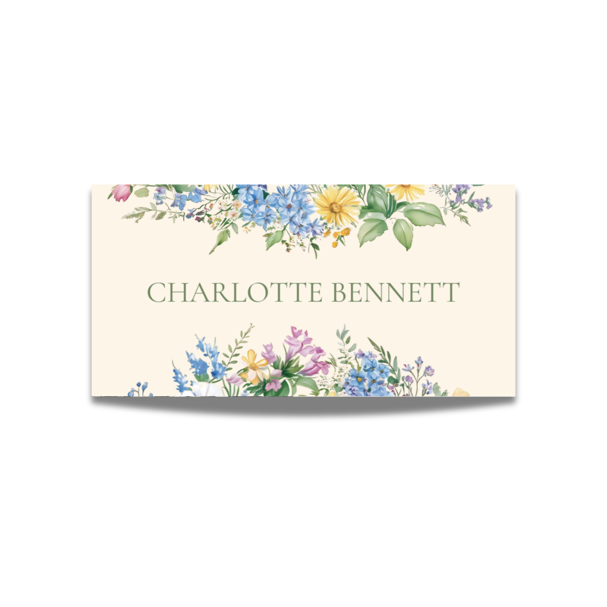 Pastel Florals Wreath Name Place Cards
