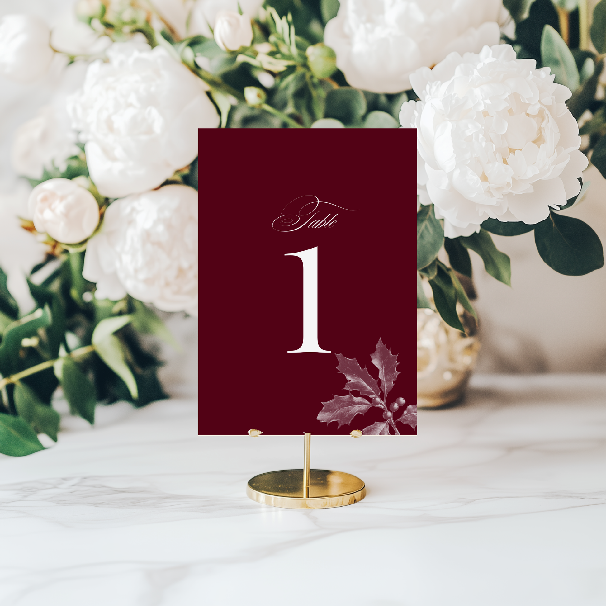 Red Holly Table Numbers