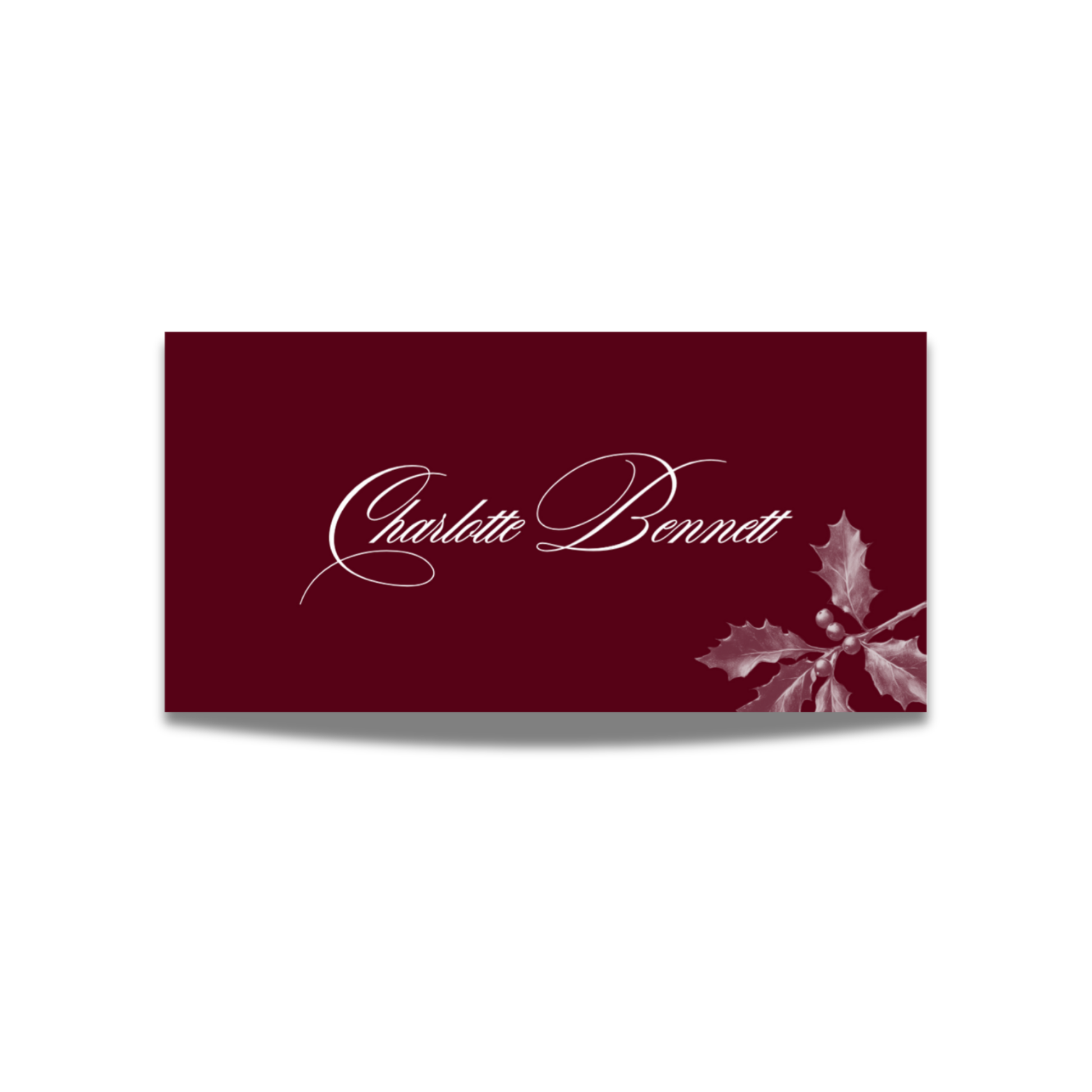 Red Holly Name Place Cards