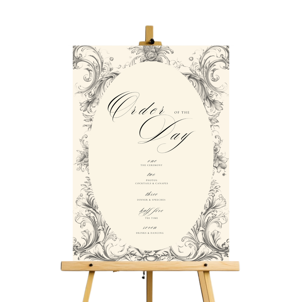 Rococo Frame Order Of The Day Sign
