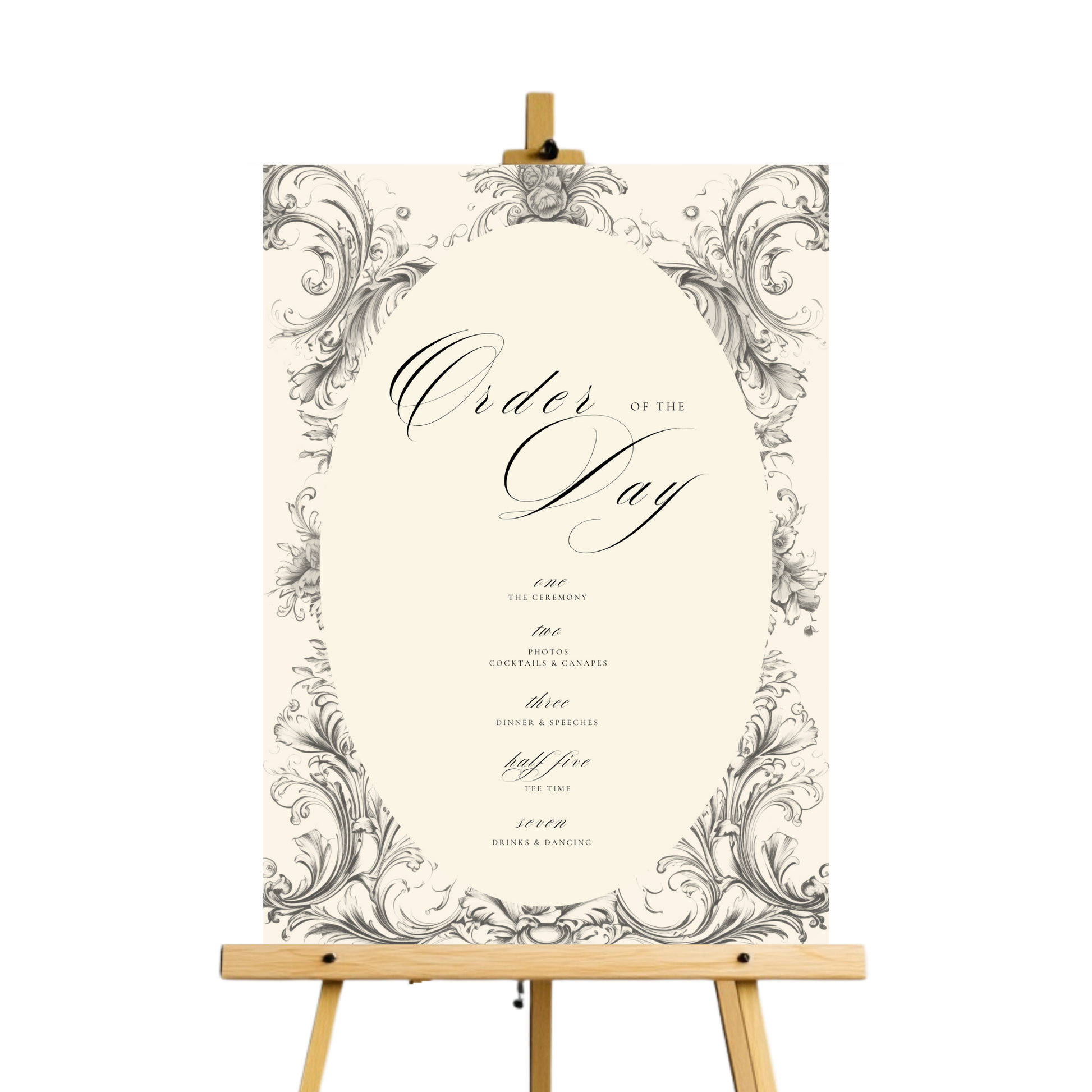 Rococo Frame Order Of The Day Sign