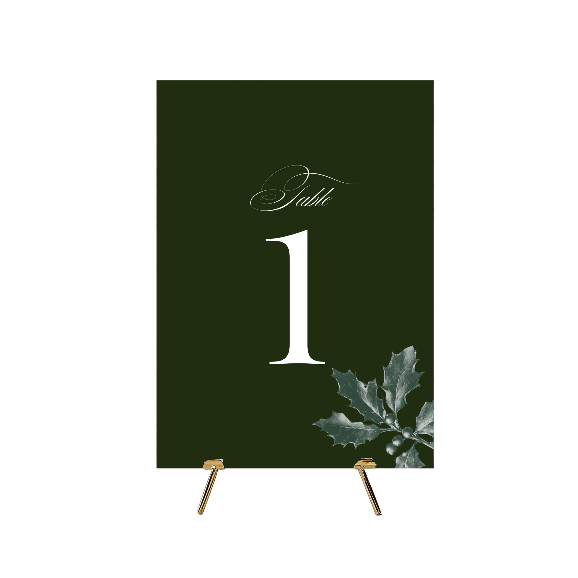 Green Holly Table Numbers