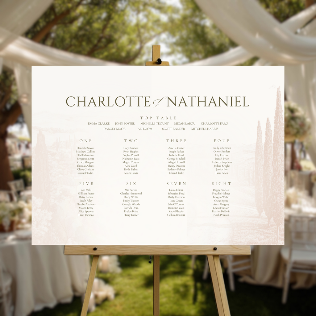 Tuscany Terracotta Seating Plan Sign