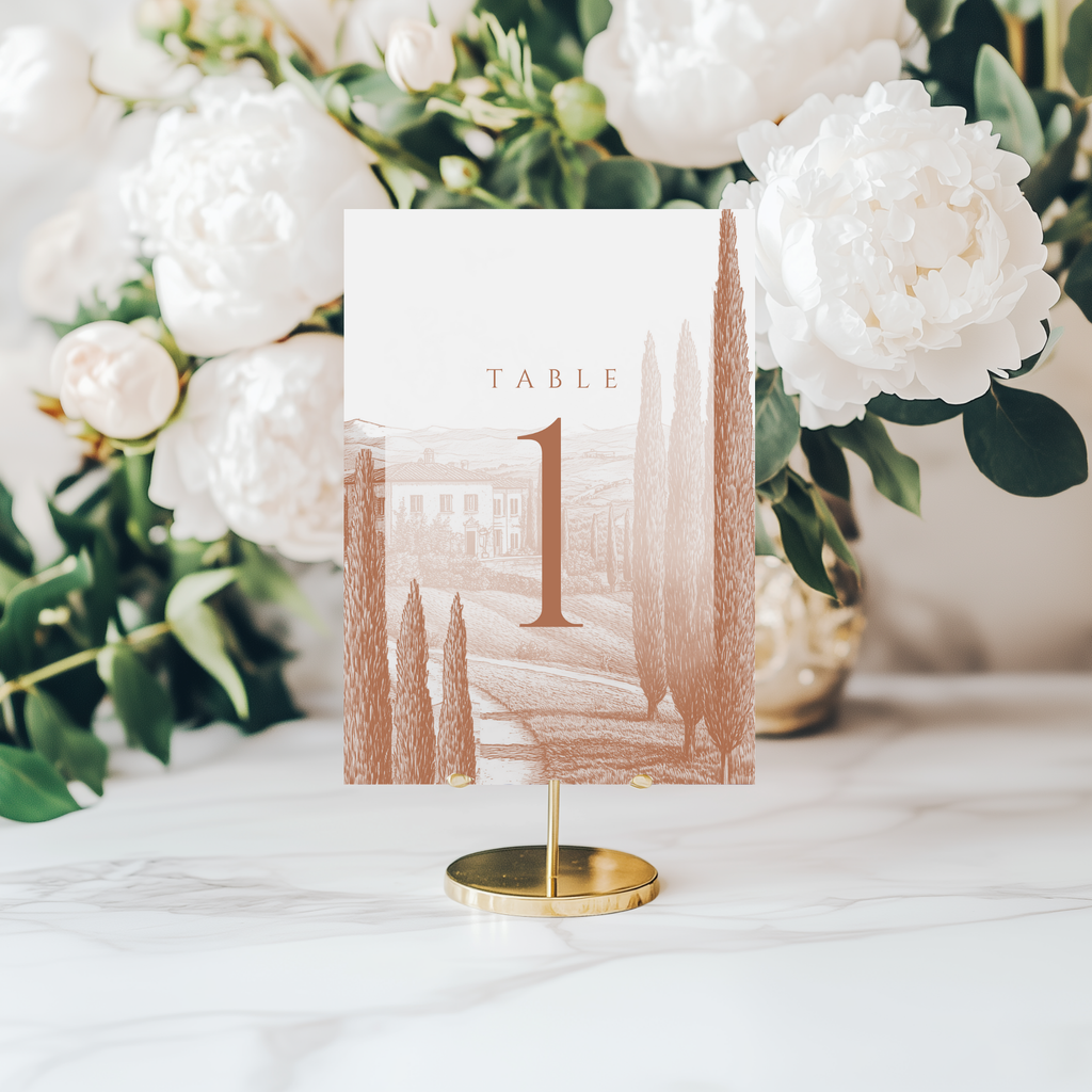 Terracotta Tuscany Table Numbers