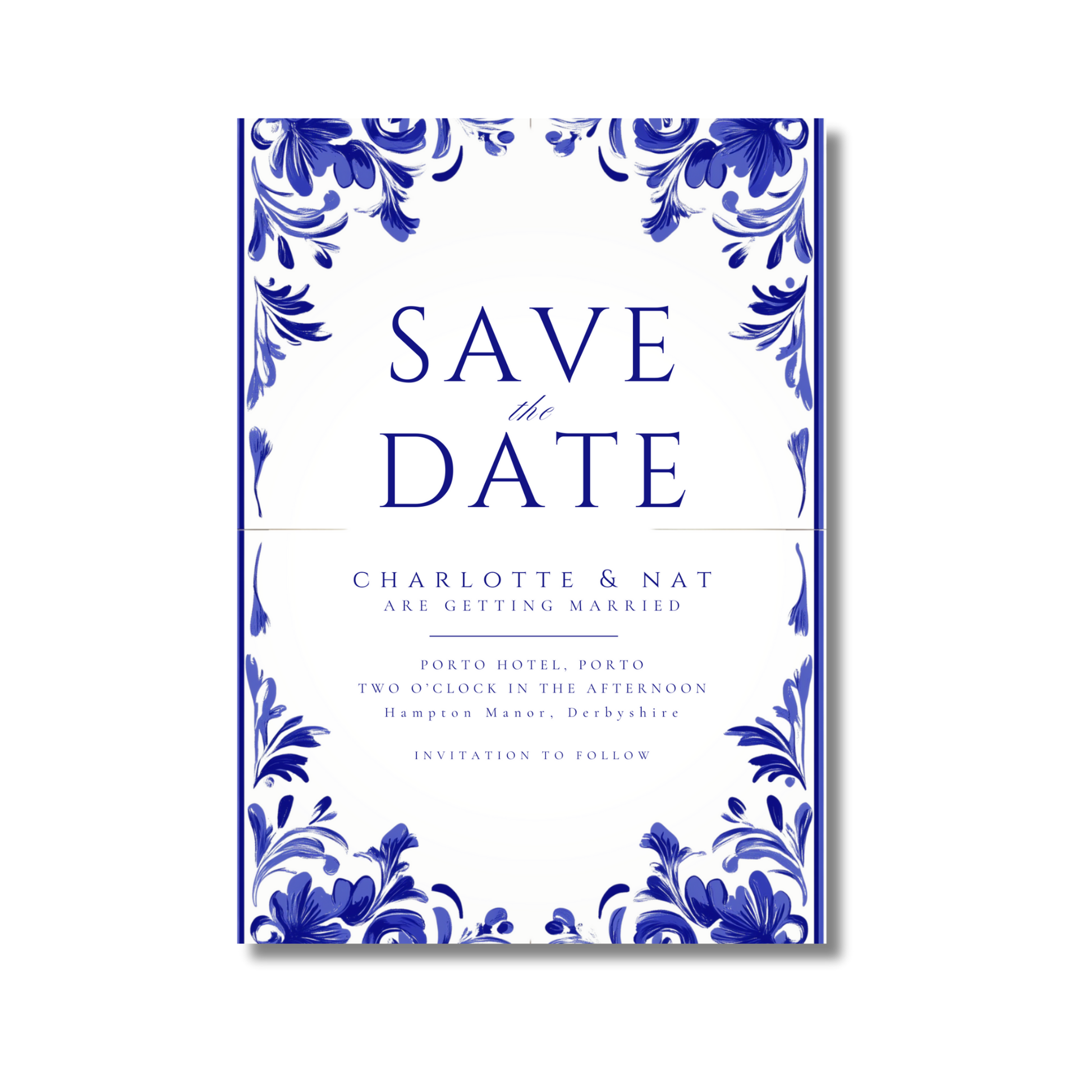 Blue Tiling Save The Date
