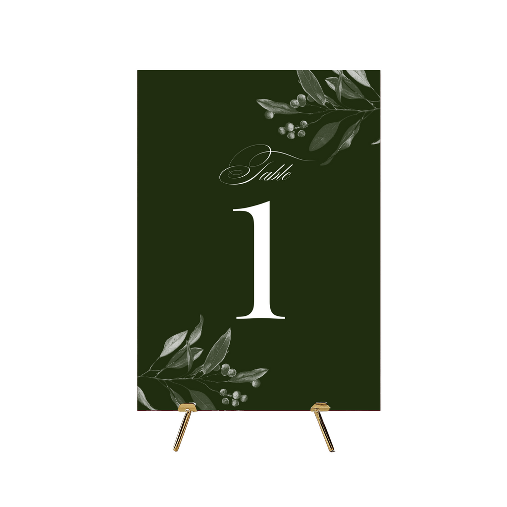Green Mistletoe Table Numbers