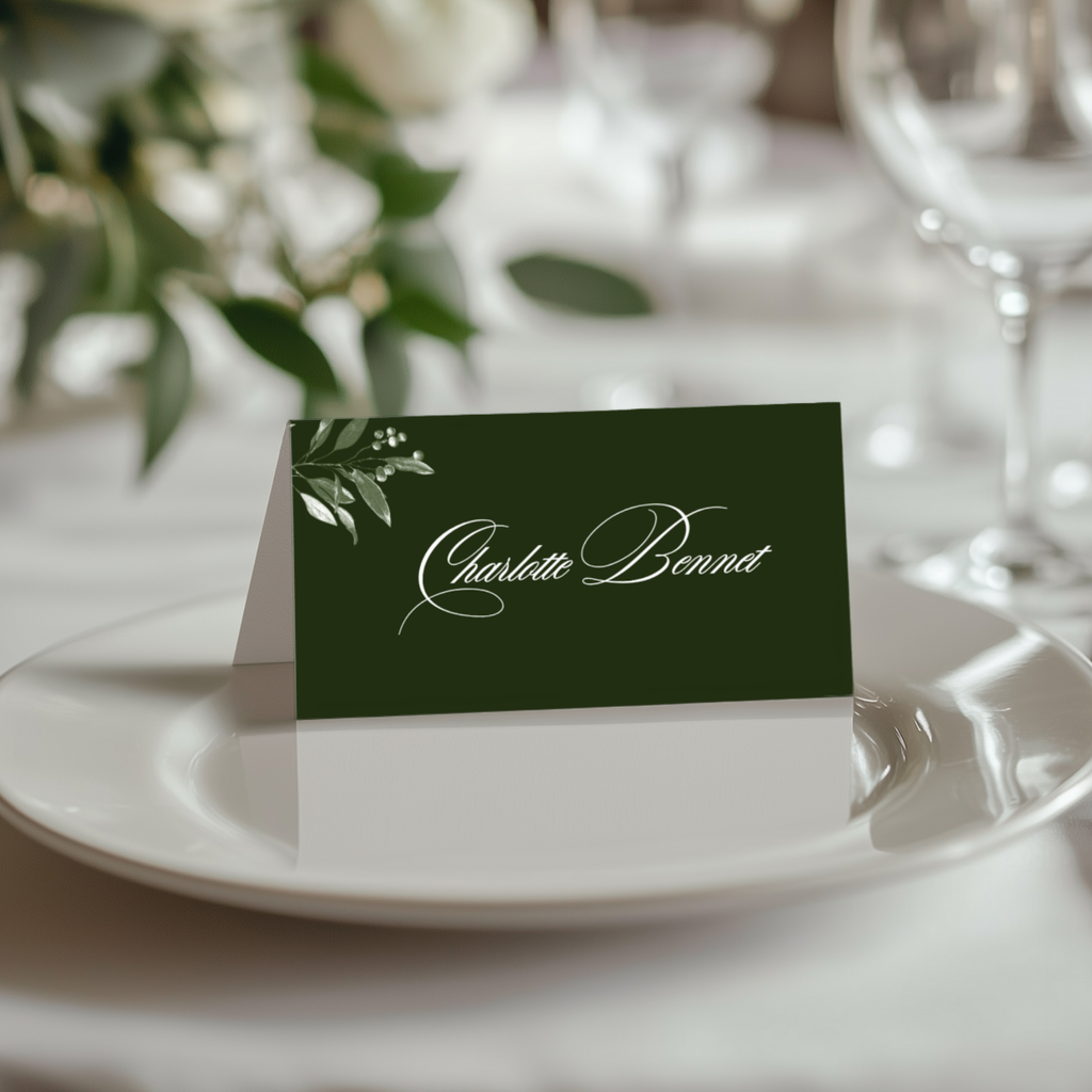 Green Mistletoe Name Place Cards