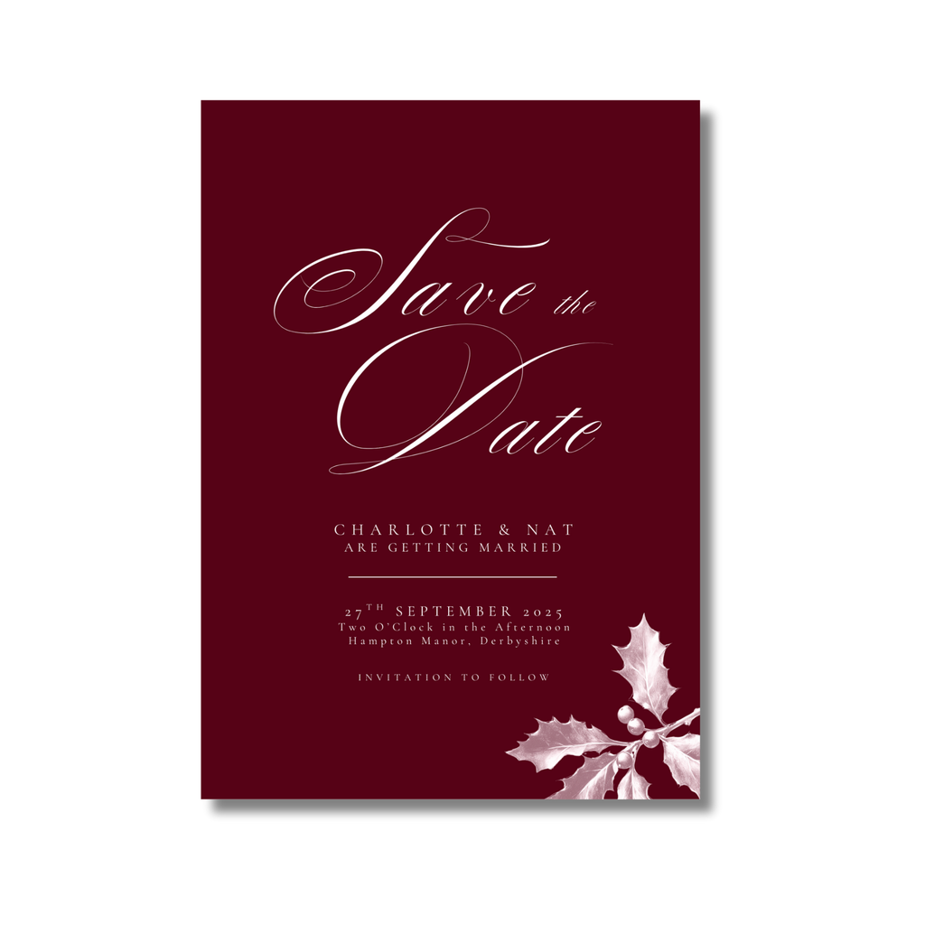Red Holly Save The Date