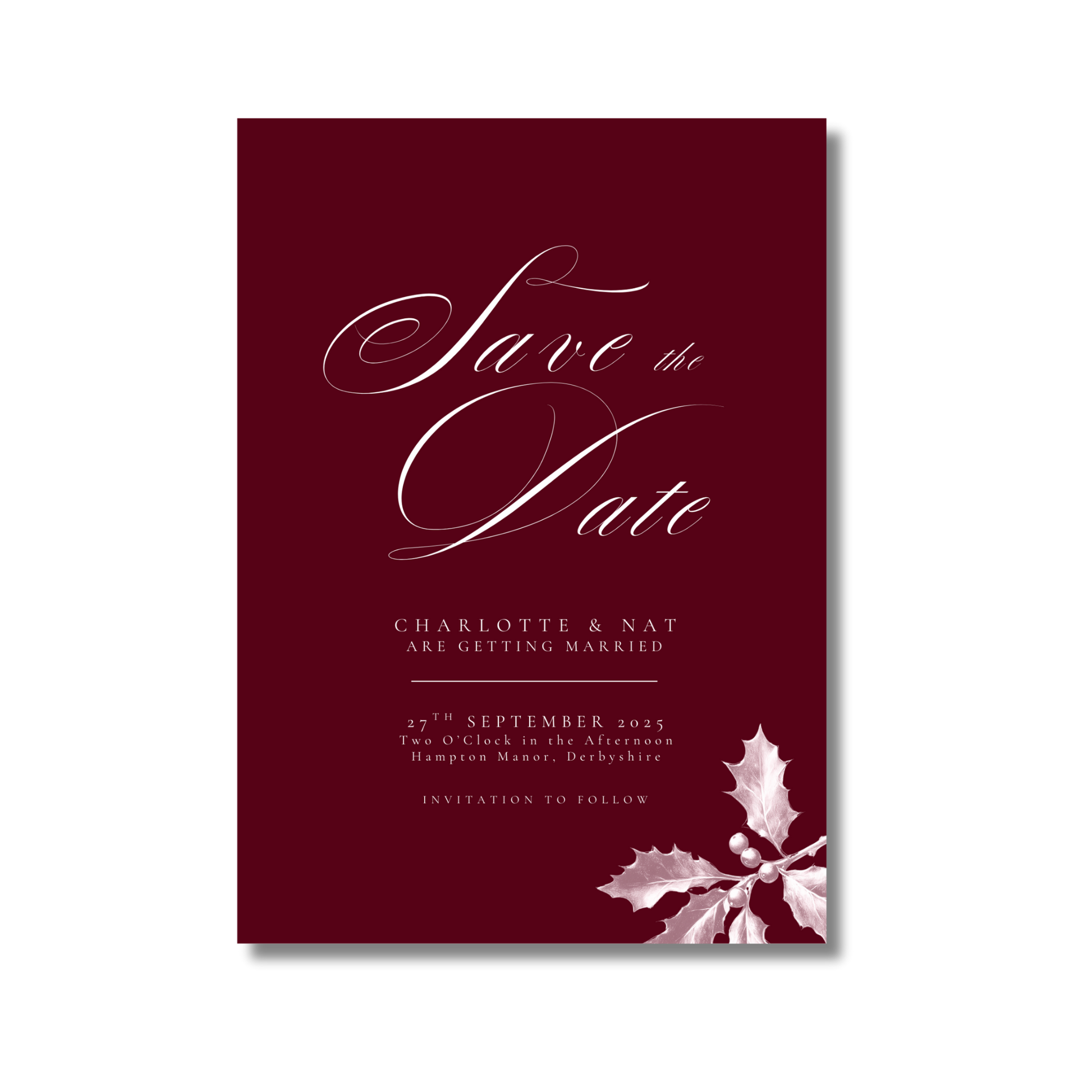 Red Holly Save The Date