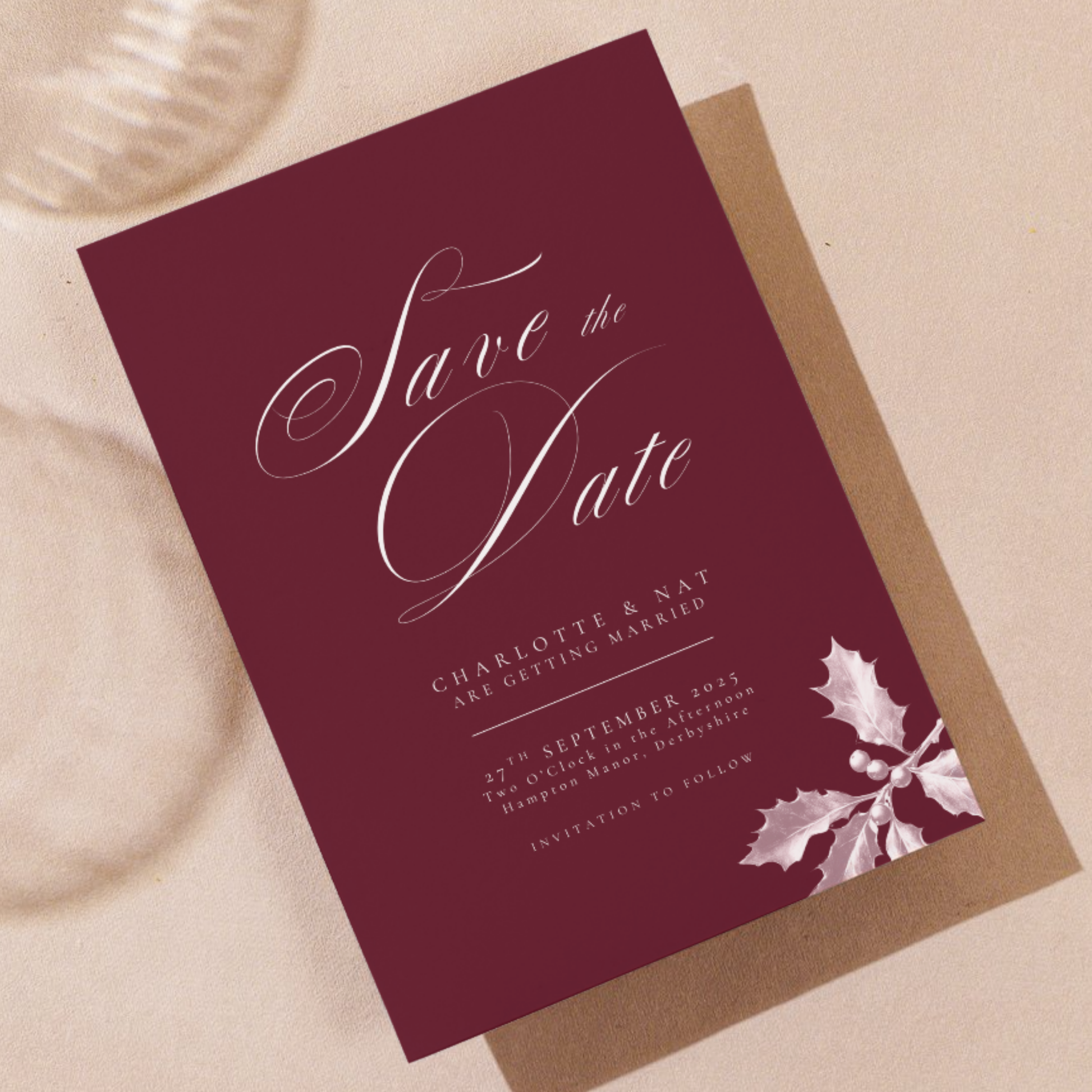 Red Holly Save The Date