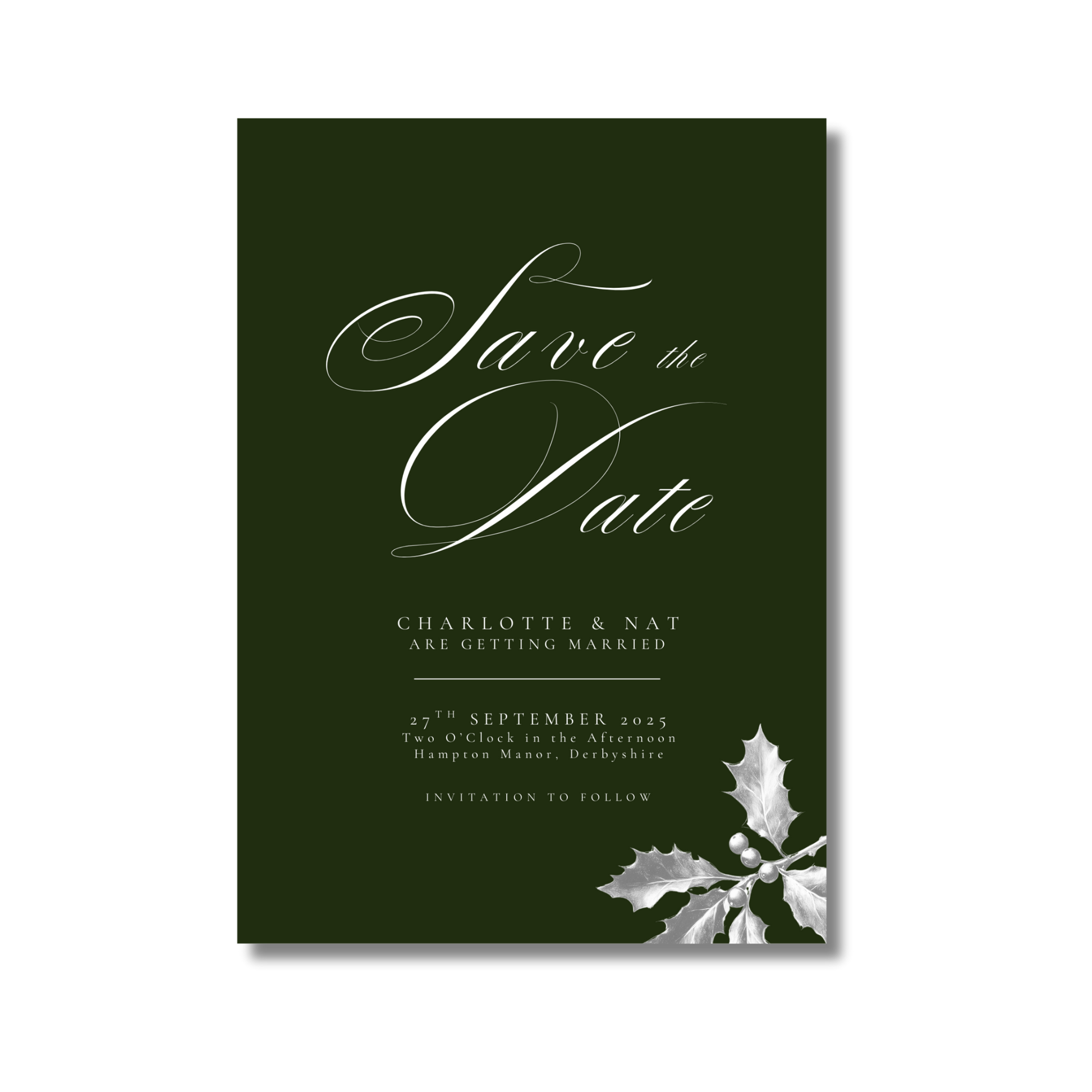 Green Holly Save The Date