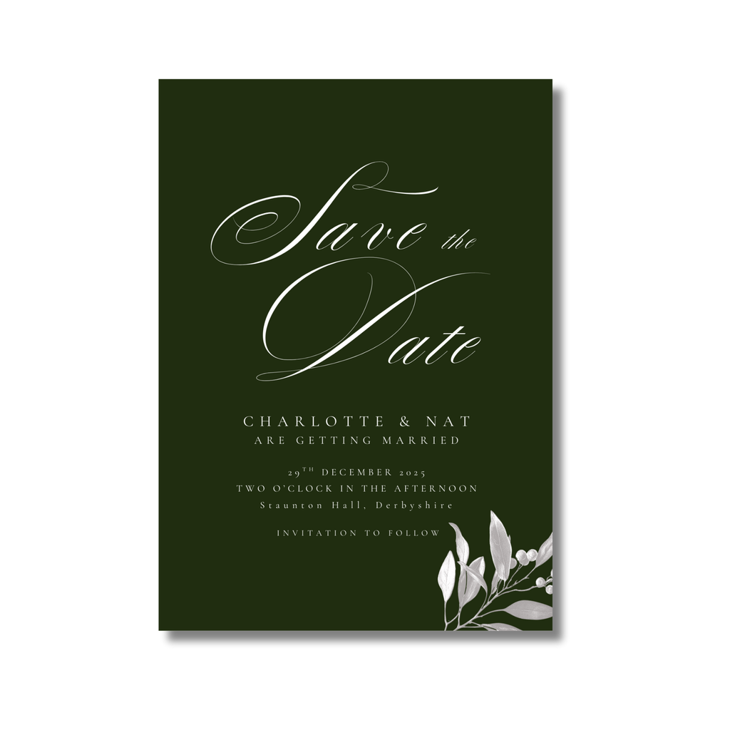 Green Mistletoe Save The Date