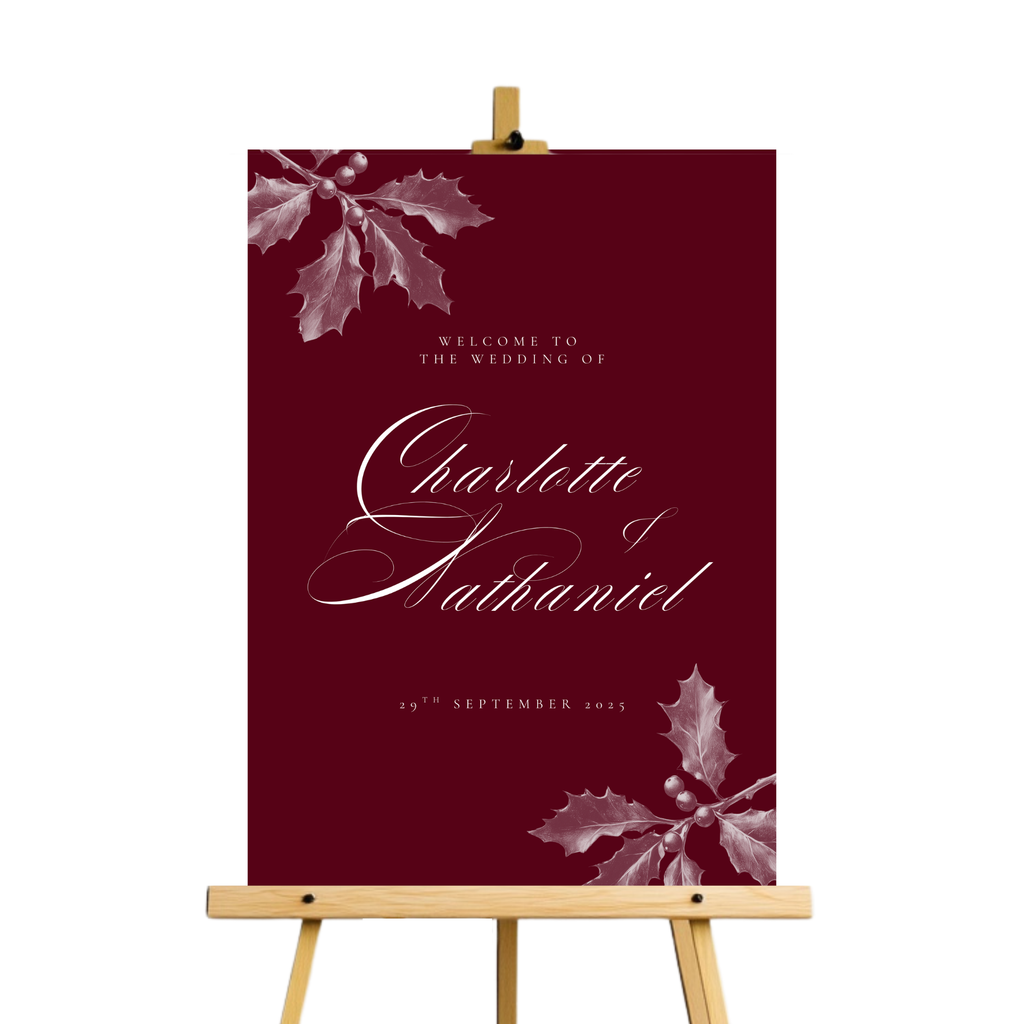 Red Holly Welcome Sign