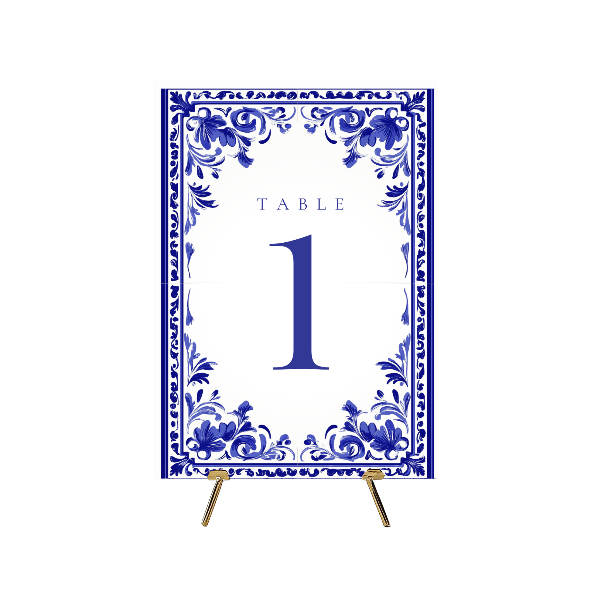 Blue Tiling Table Numbers