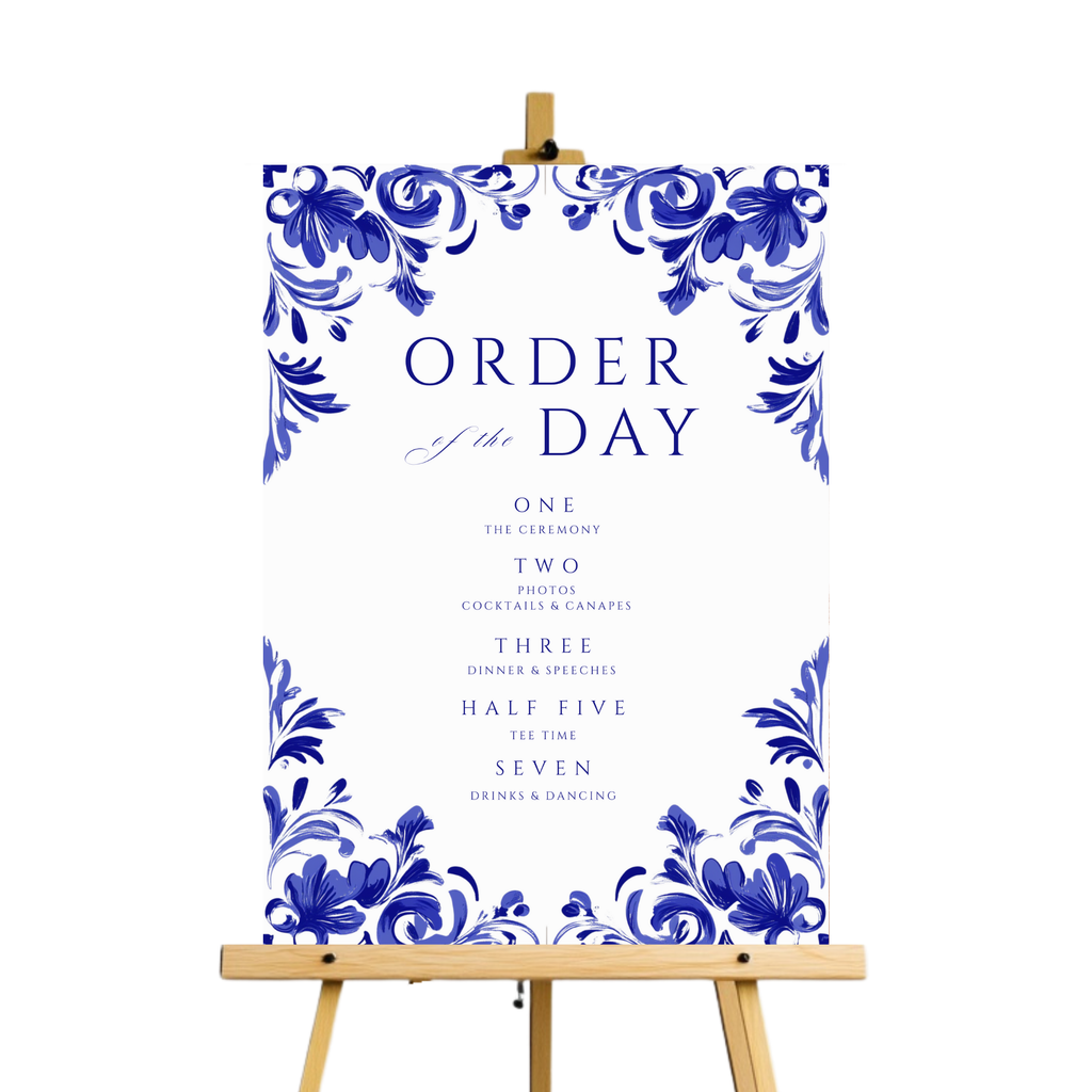 Blue Tiling Order Of The Day Sign