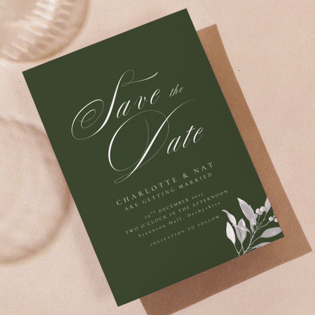 Green Mistletoe Save The Date