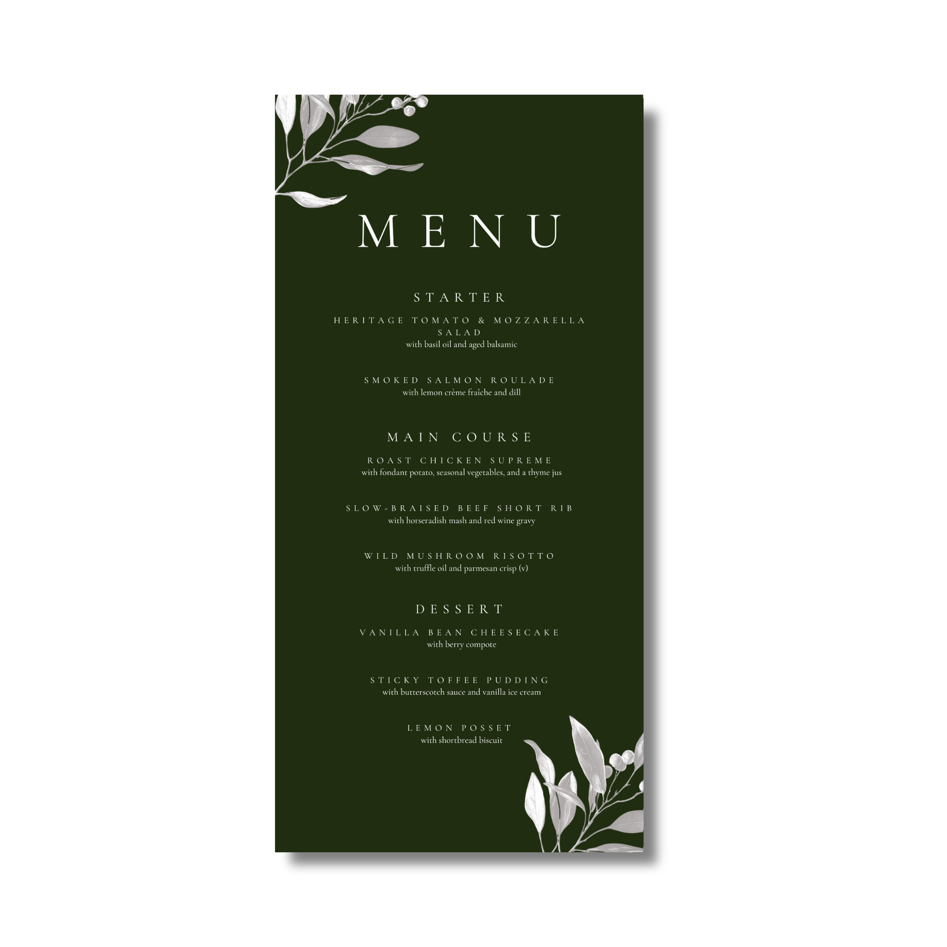 Green Mistletoe Menu