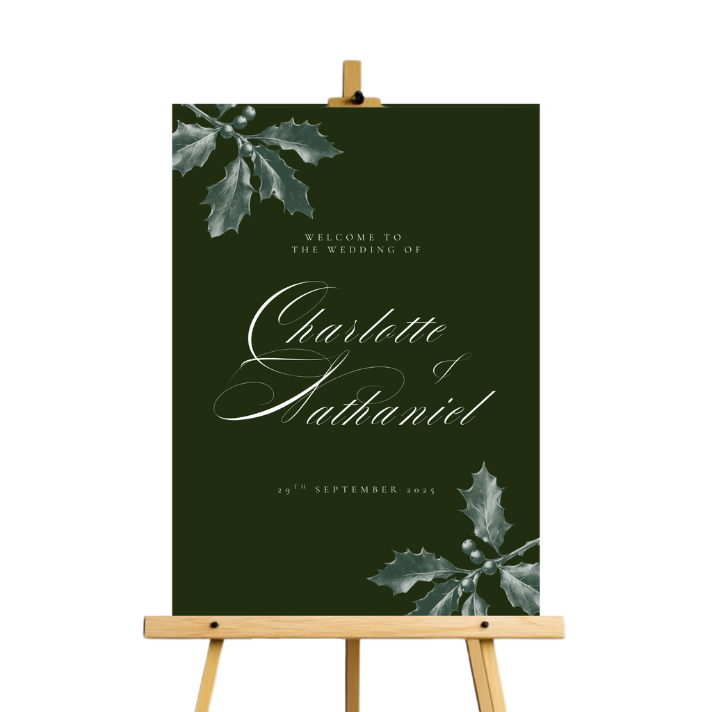Green Holly Welcome Sign