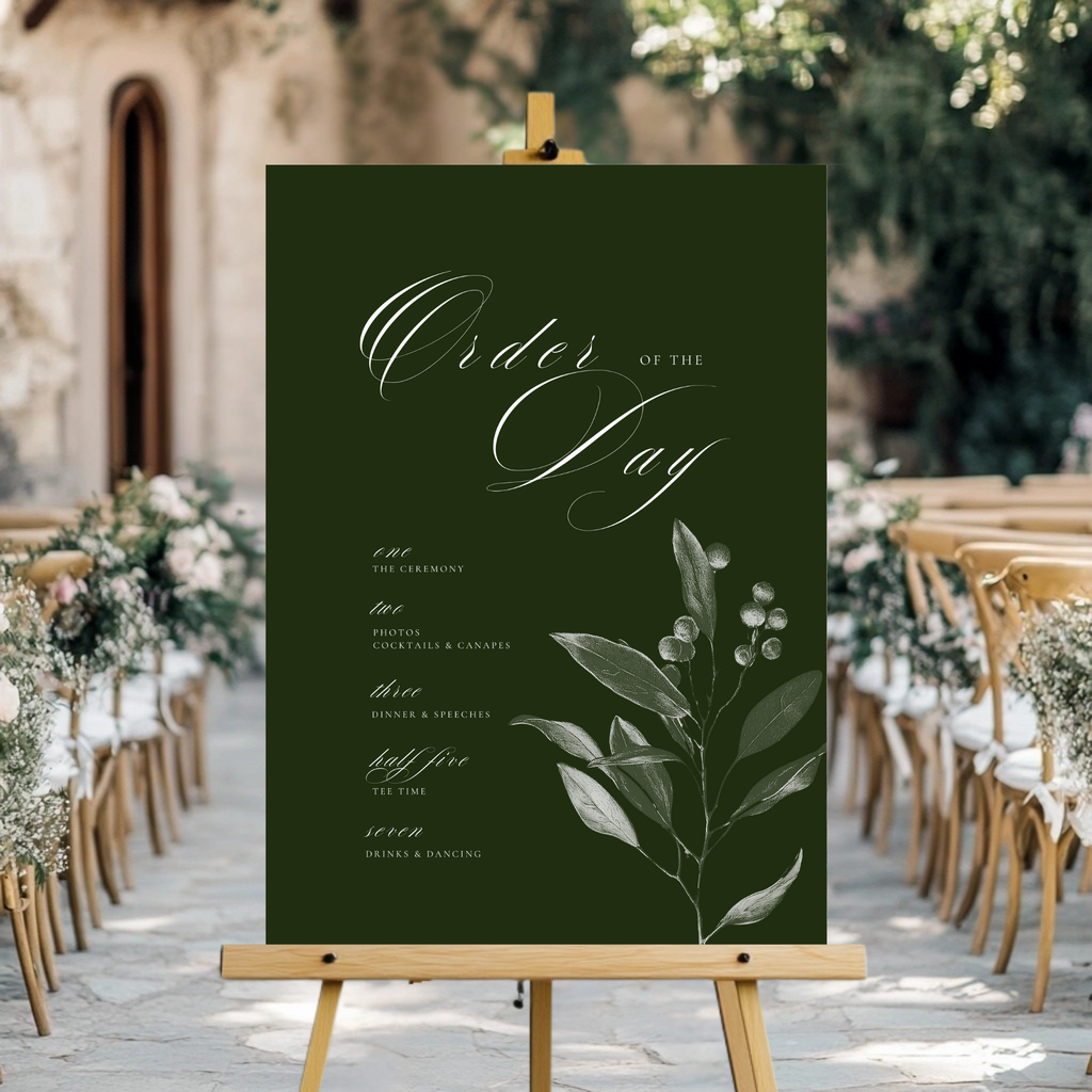 Green Mistletoe Order Of The Day Sign