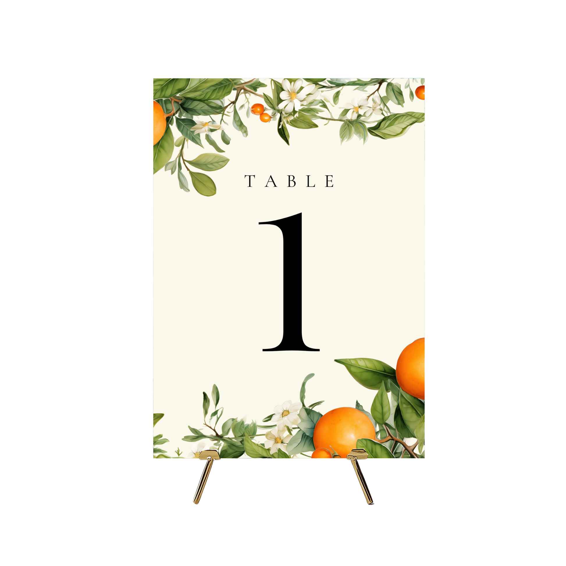 Orange Blossom Table Numbers