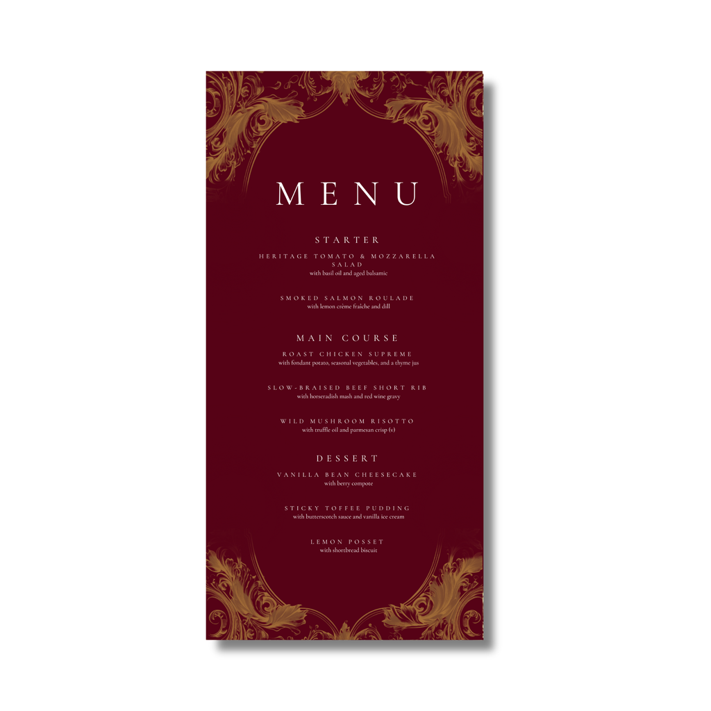 Red & Gold Rococo Frame Menu