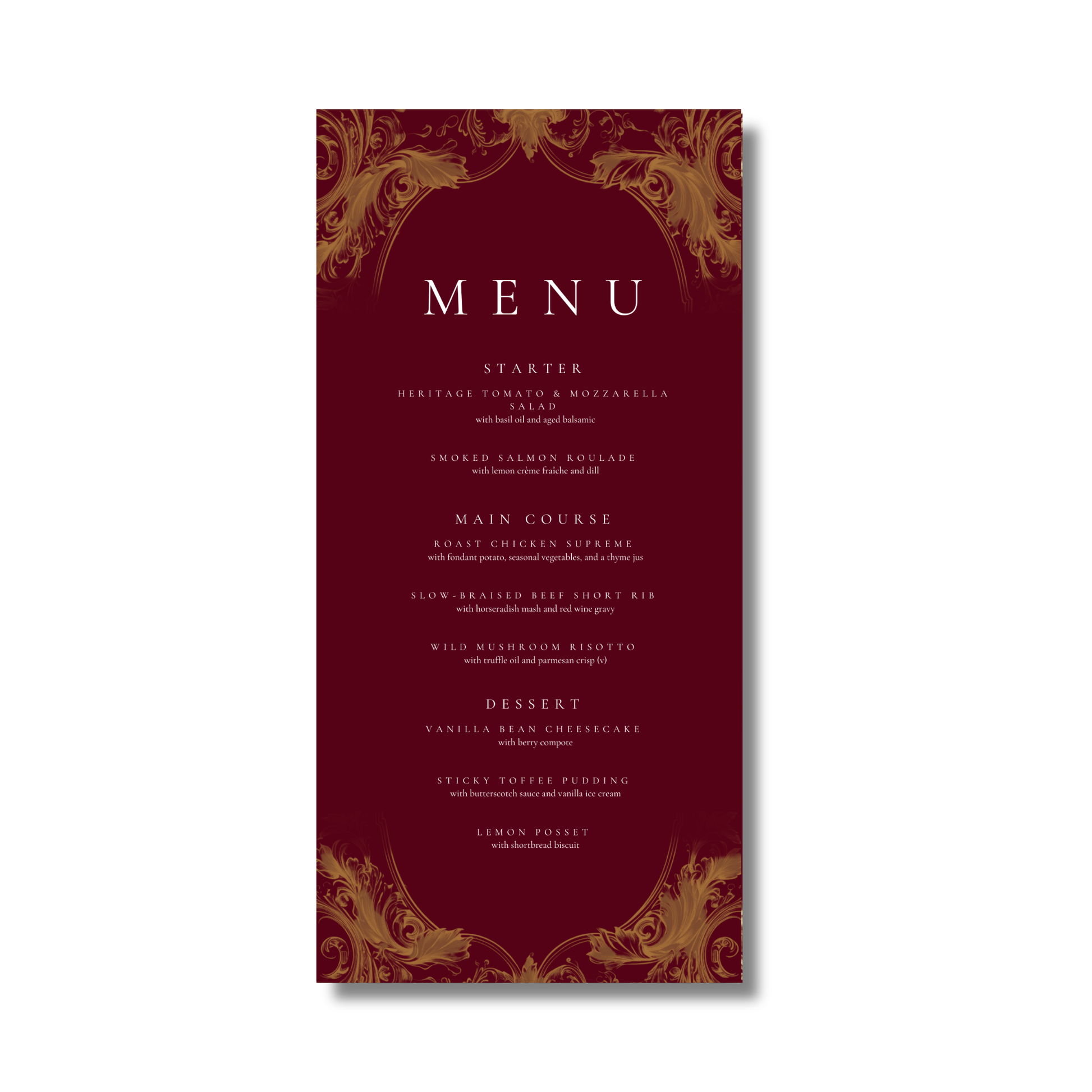 Red & Gold Rococo Frame Menu