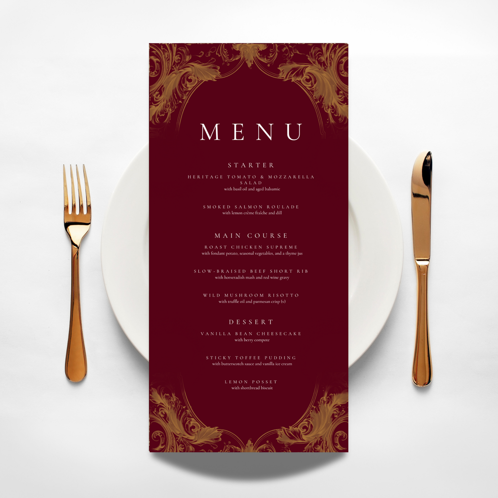 Red & Gold Rococo Frame Menu