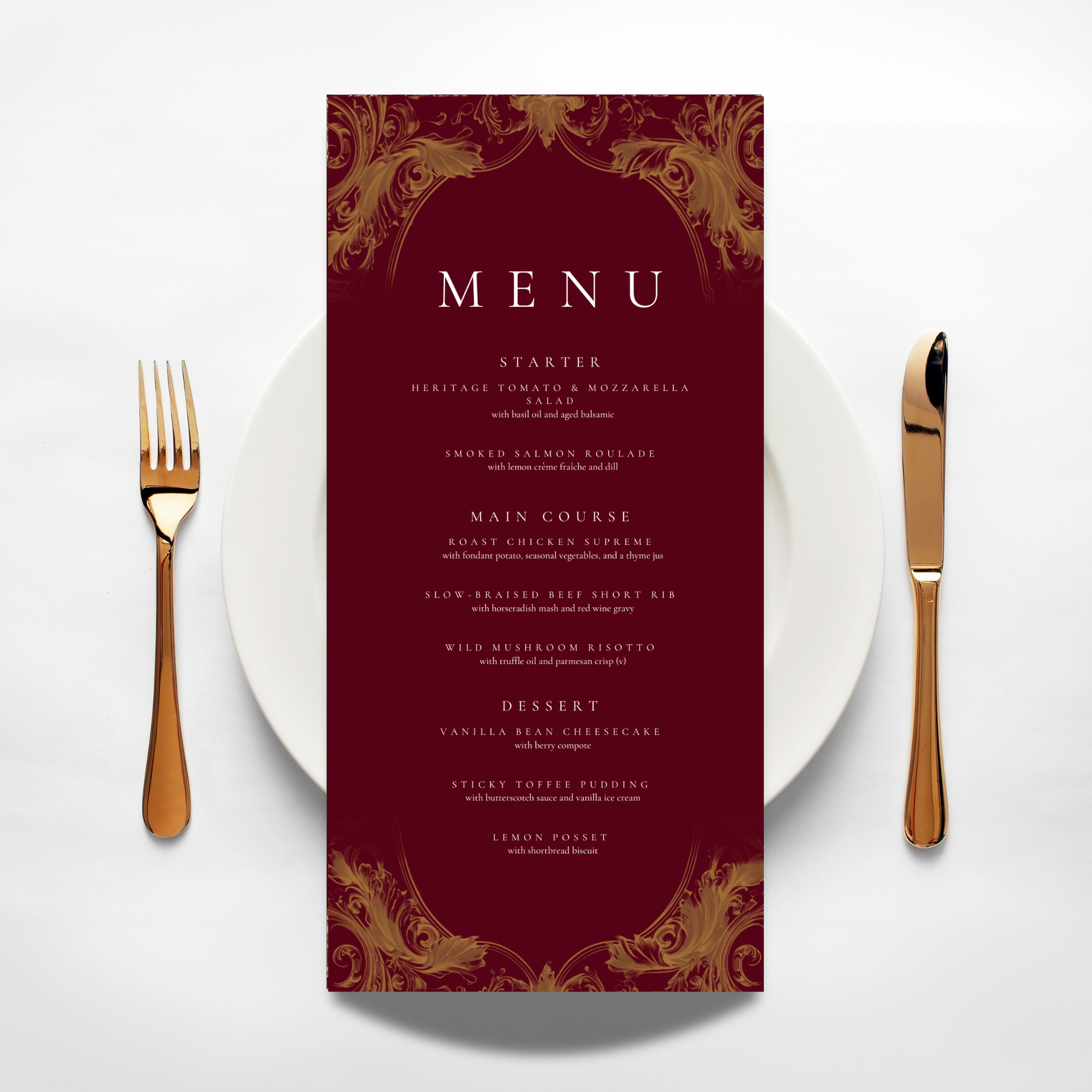 Red & Gold Rococo Frame Menu