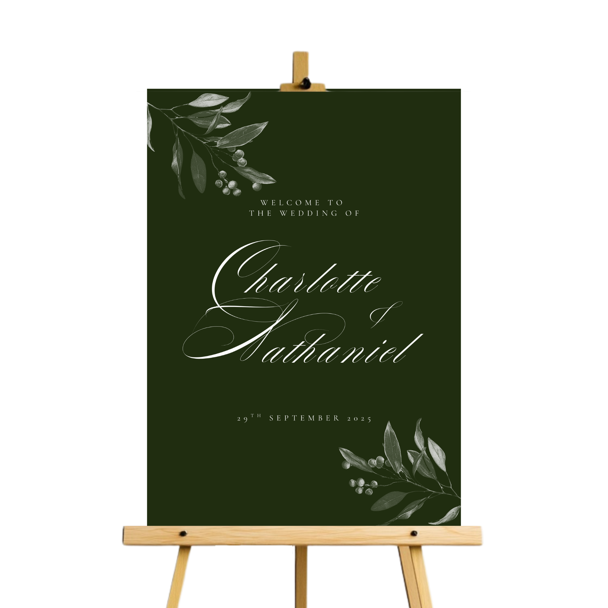 Green Mistletoe Welcome Sign