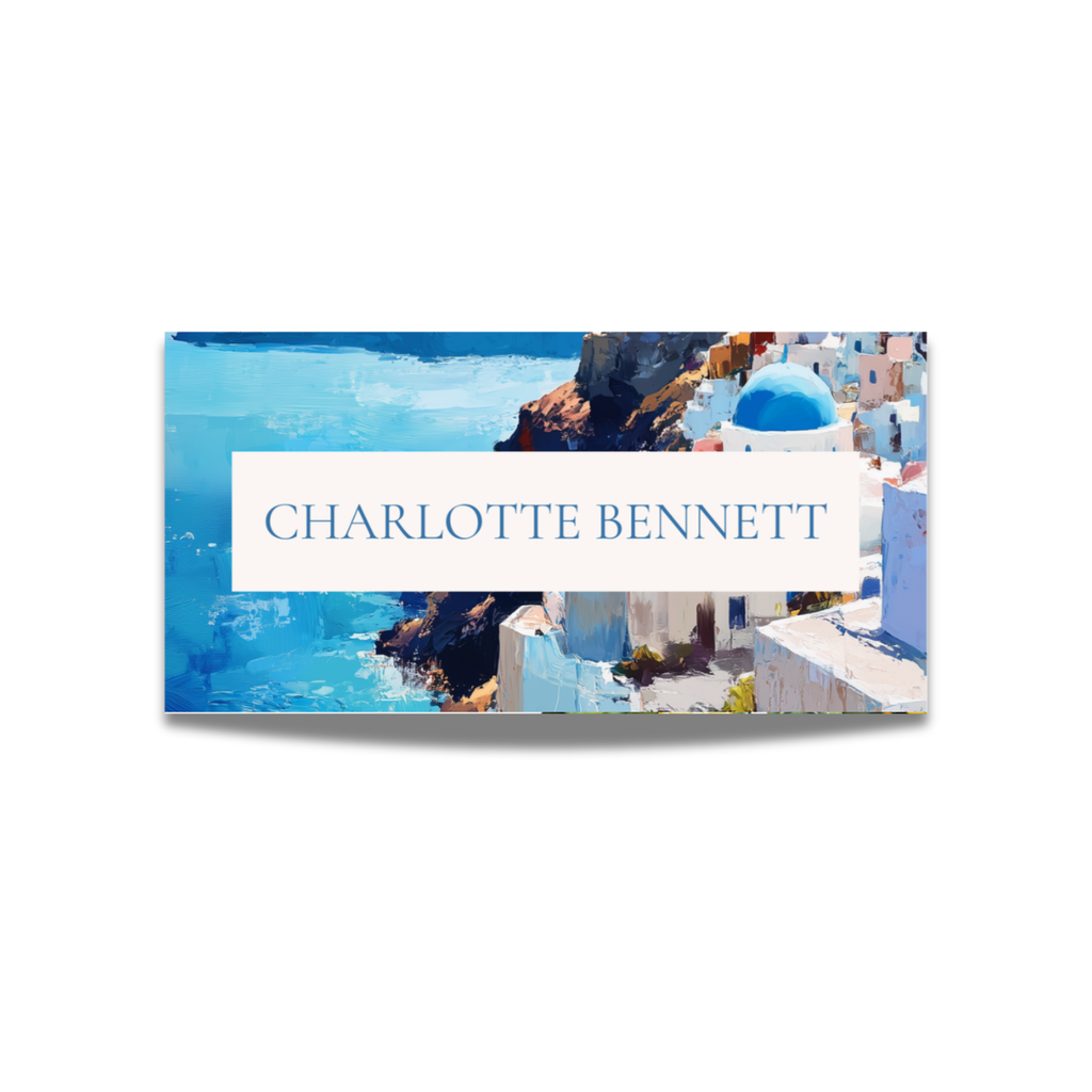 Santorini Painting Name Place Cards