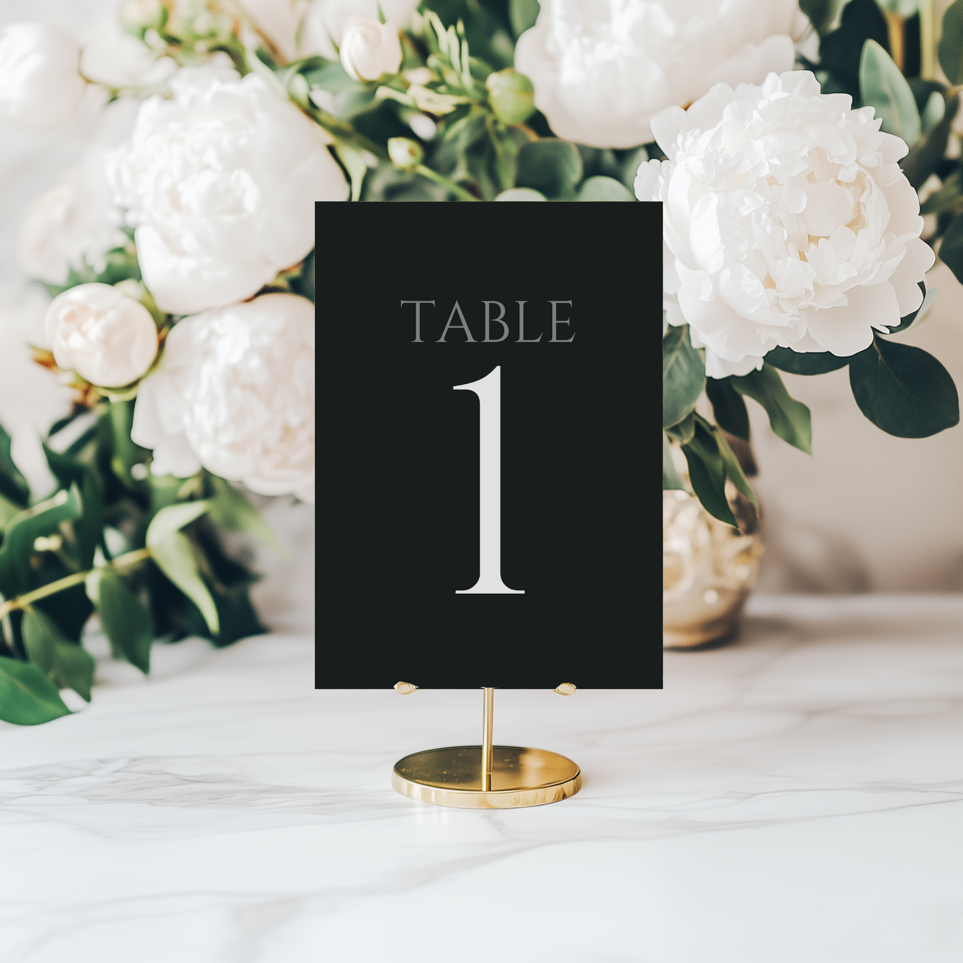 Minimalist Charcoal Table Numbers