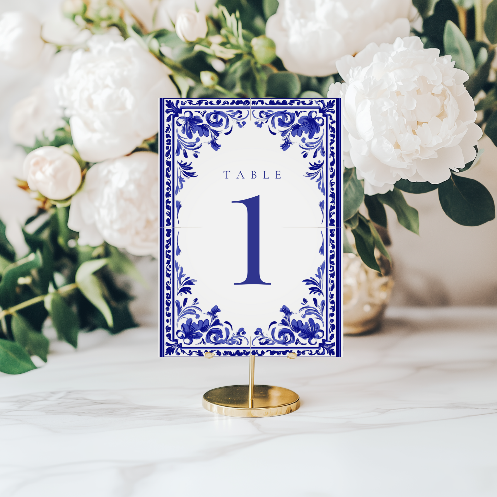Blue Tiling Table Numbers