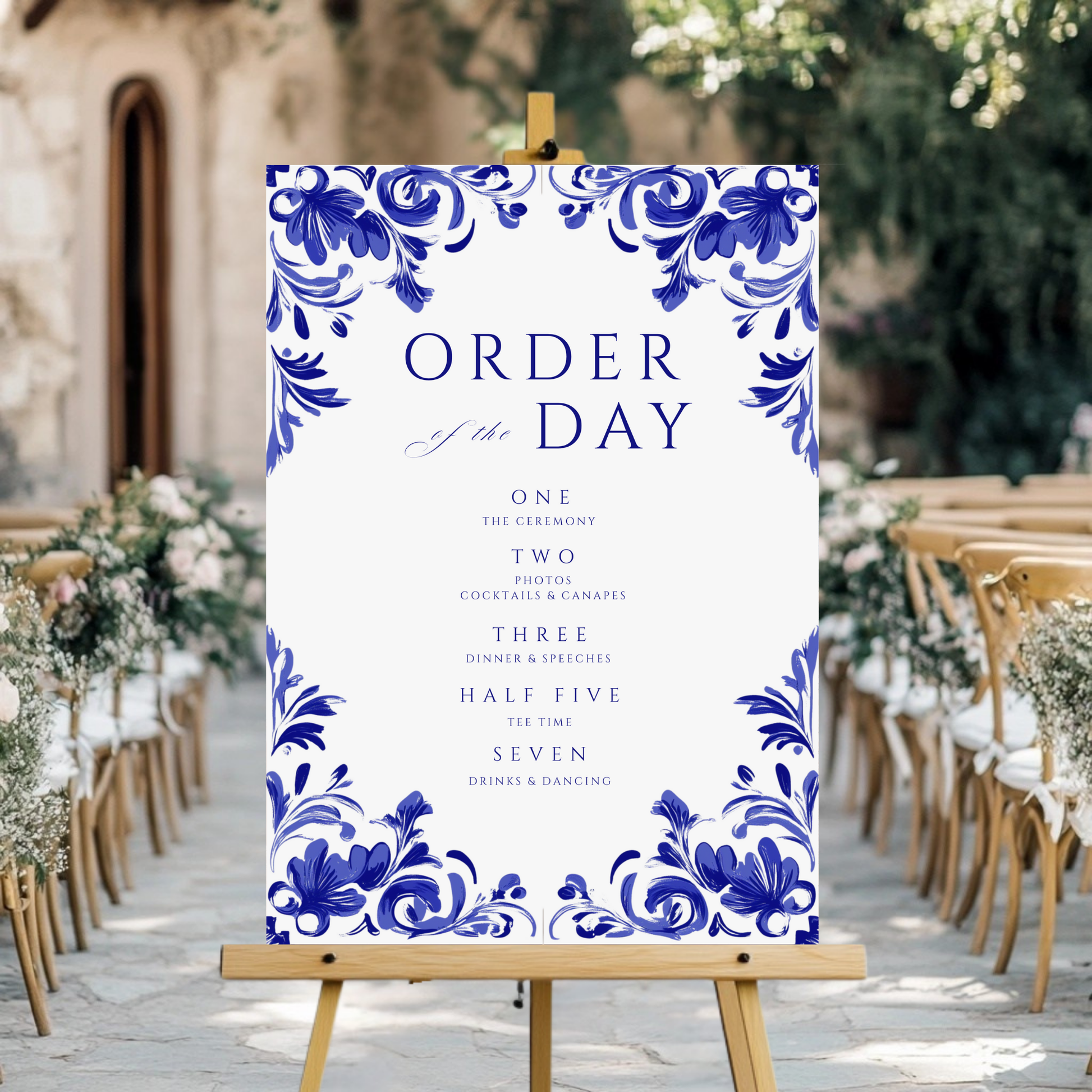 Blue Tiling Order Of The Day Sign